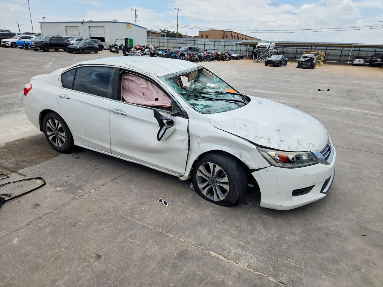 2015 Honda Accord Lx White vin: 1HGCR2F3XFA239768