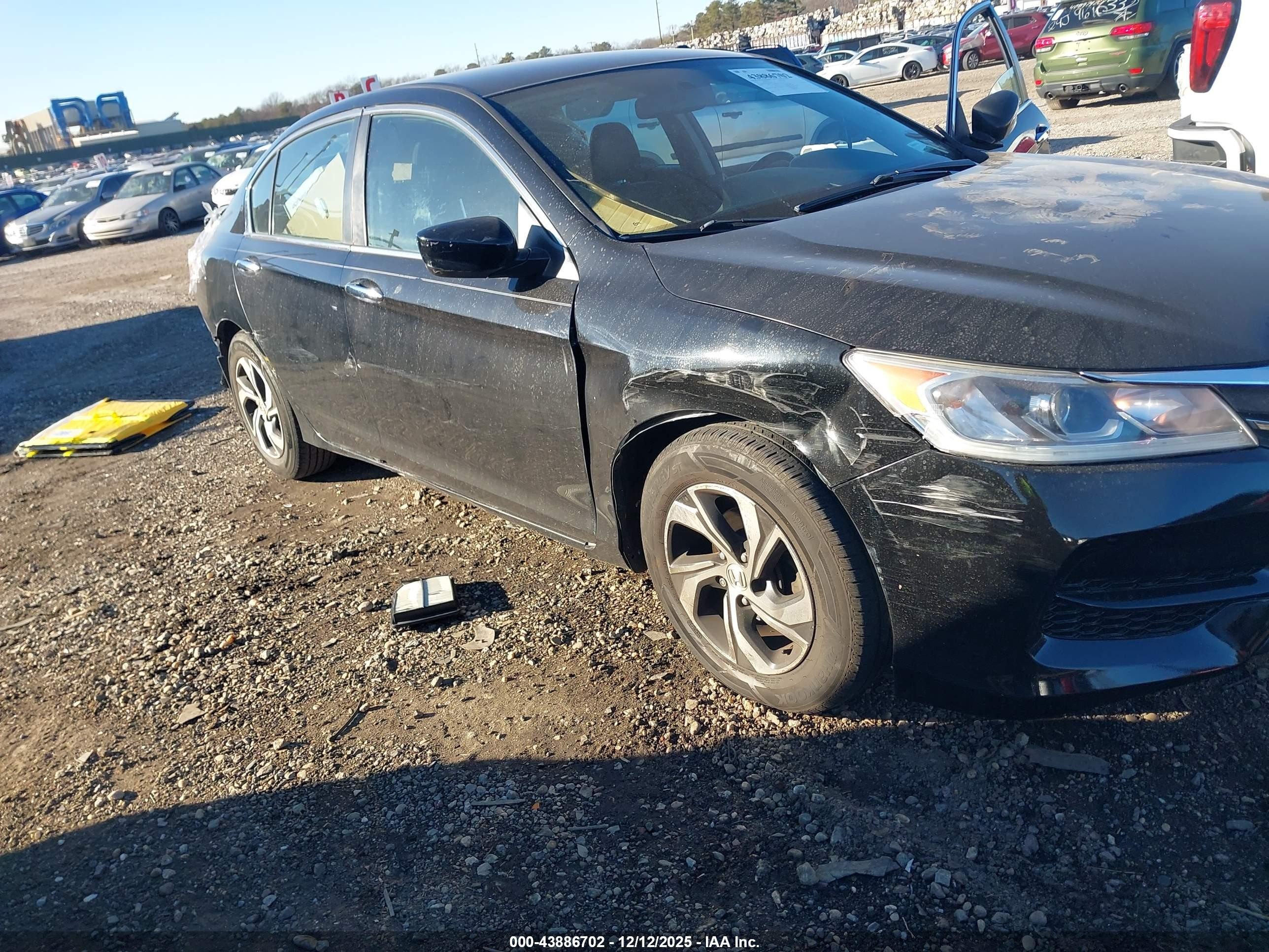 2016 Honda Accord Lx Black vin: 1HGCR2F3XGA145732