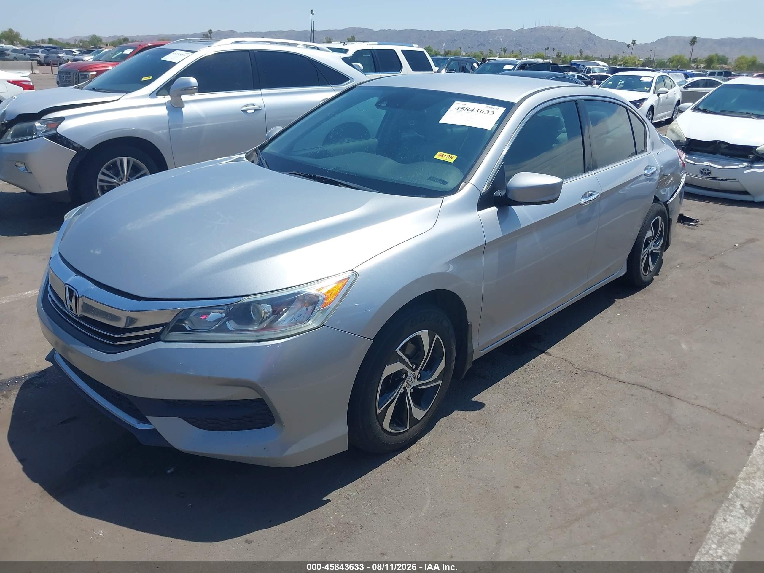 2016 Honda Accord Lx Silver vin: 1HGCR2F49GA097486