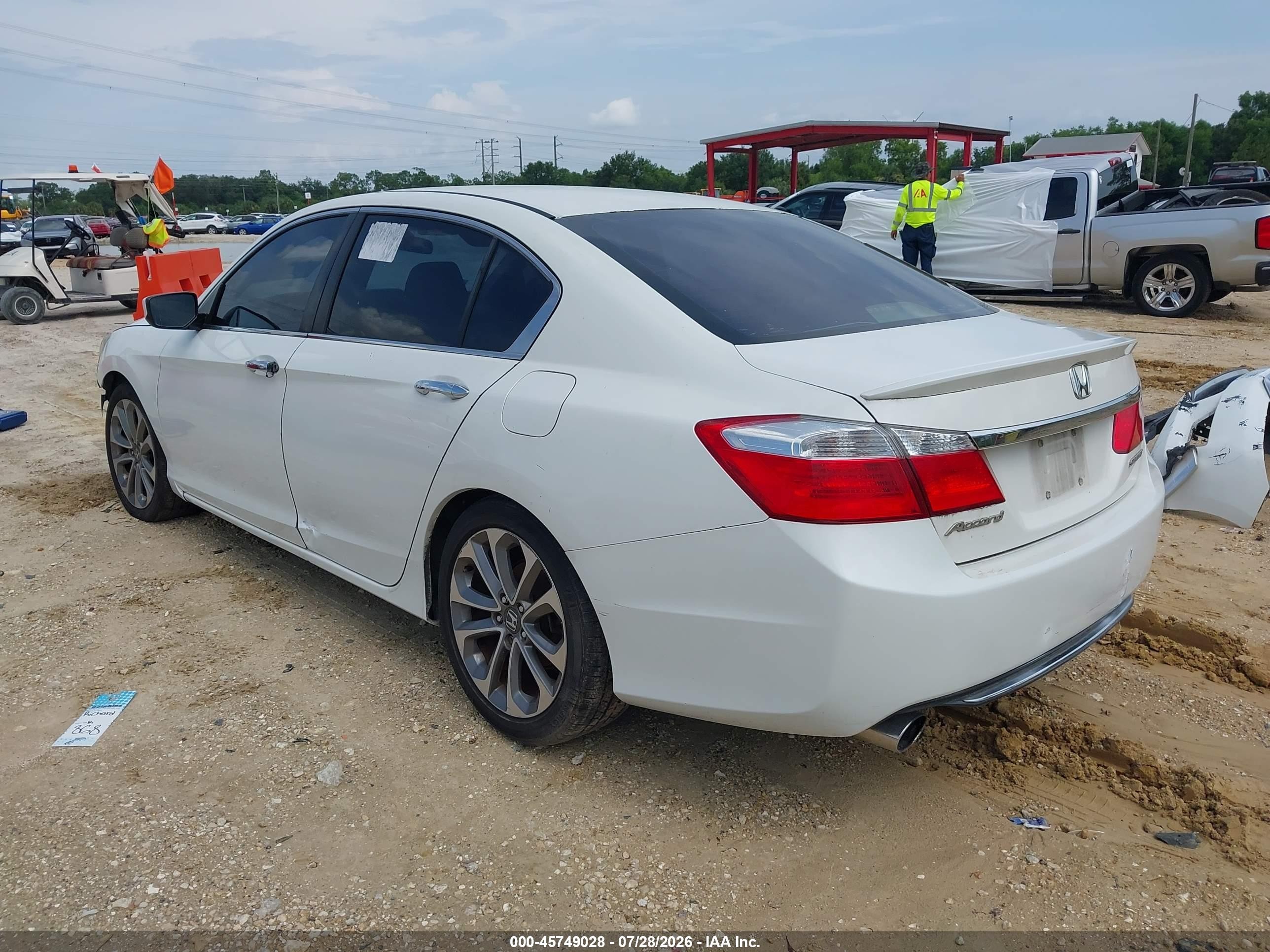 2013 Honda Accord Sport Белый vin: 1HGCR2F50DA020316