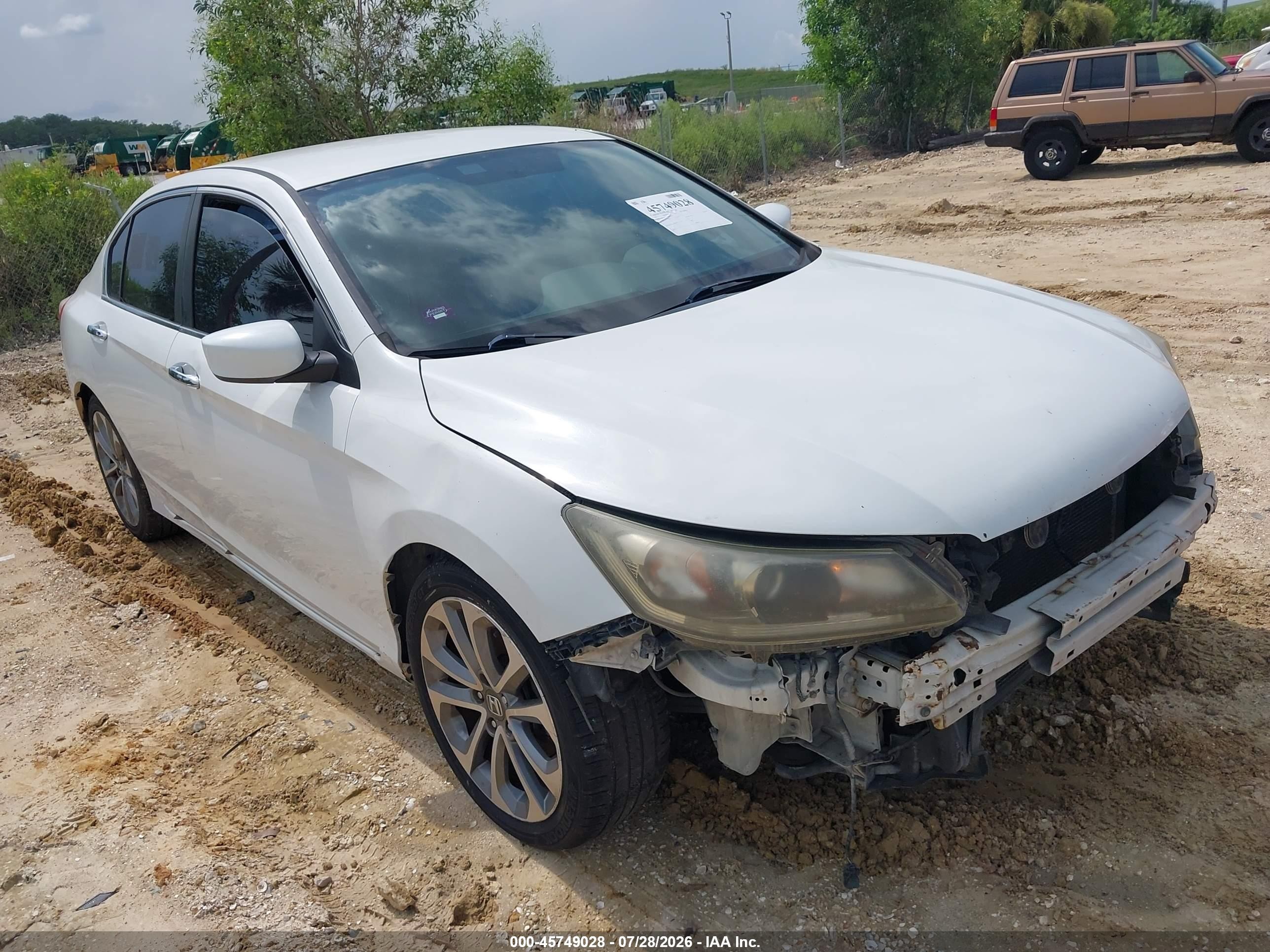 2013 Honda Accord Sport Белый vin: 1HGCR2F50DA020316