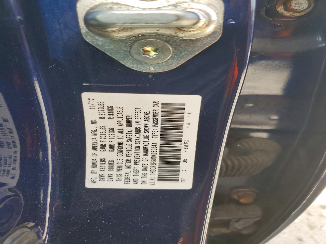 2013 Honda Accord Sport Blue vin: 1HGCR2F50DA060640