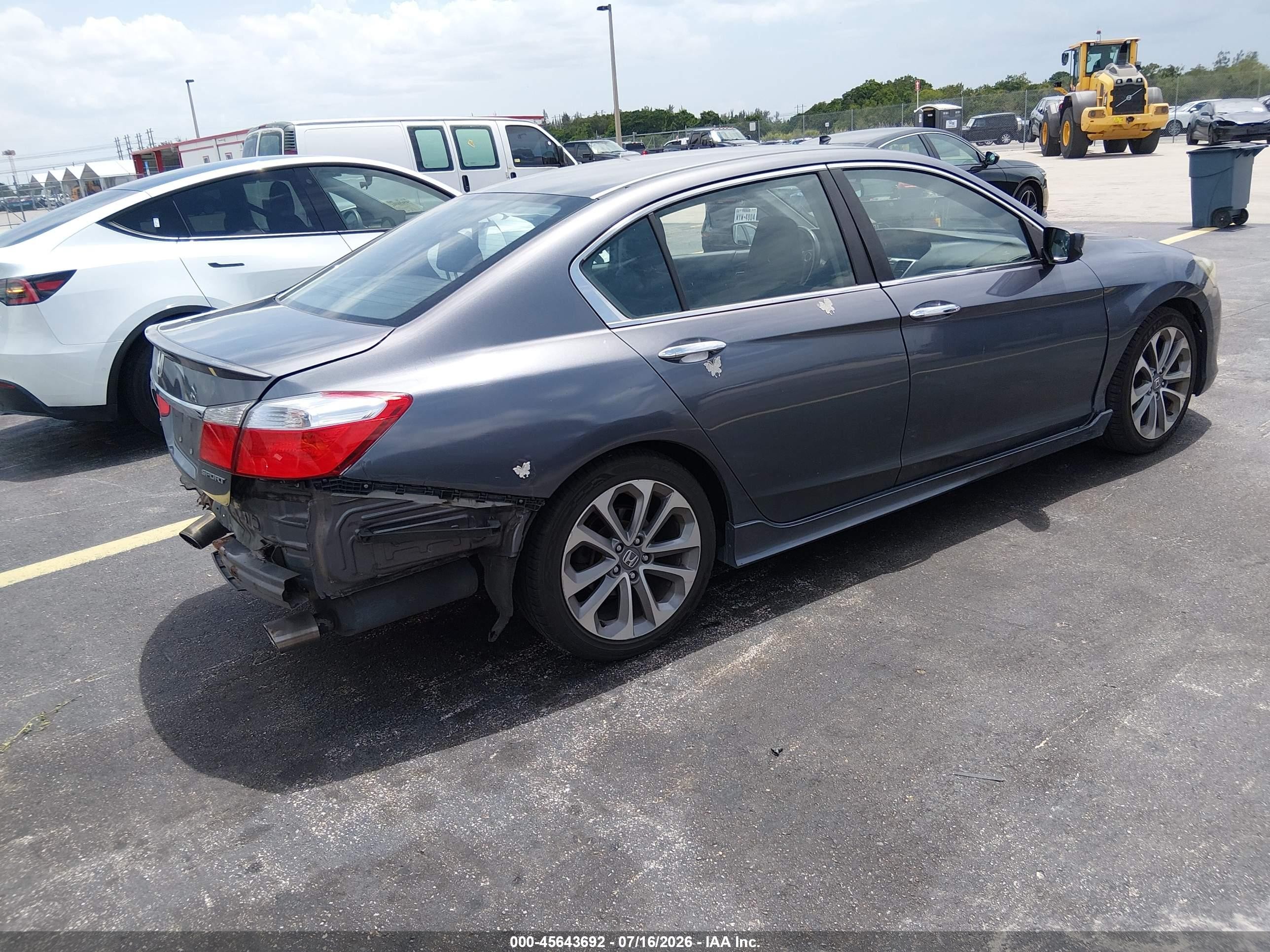 2013 Honda Accord Sport Gray vin: 1HGCR2F50DA082931