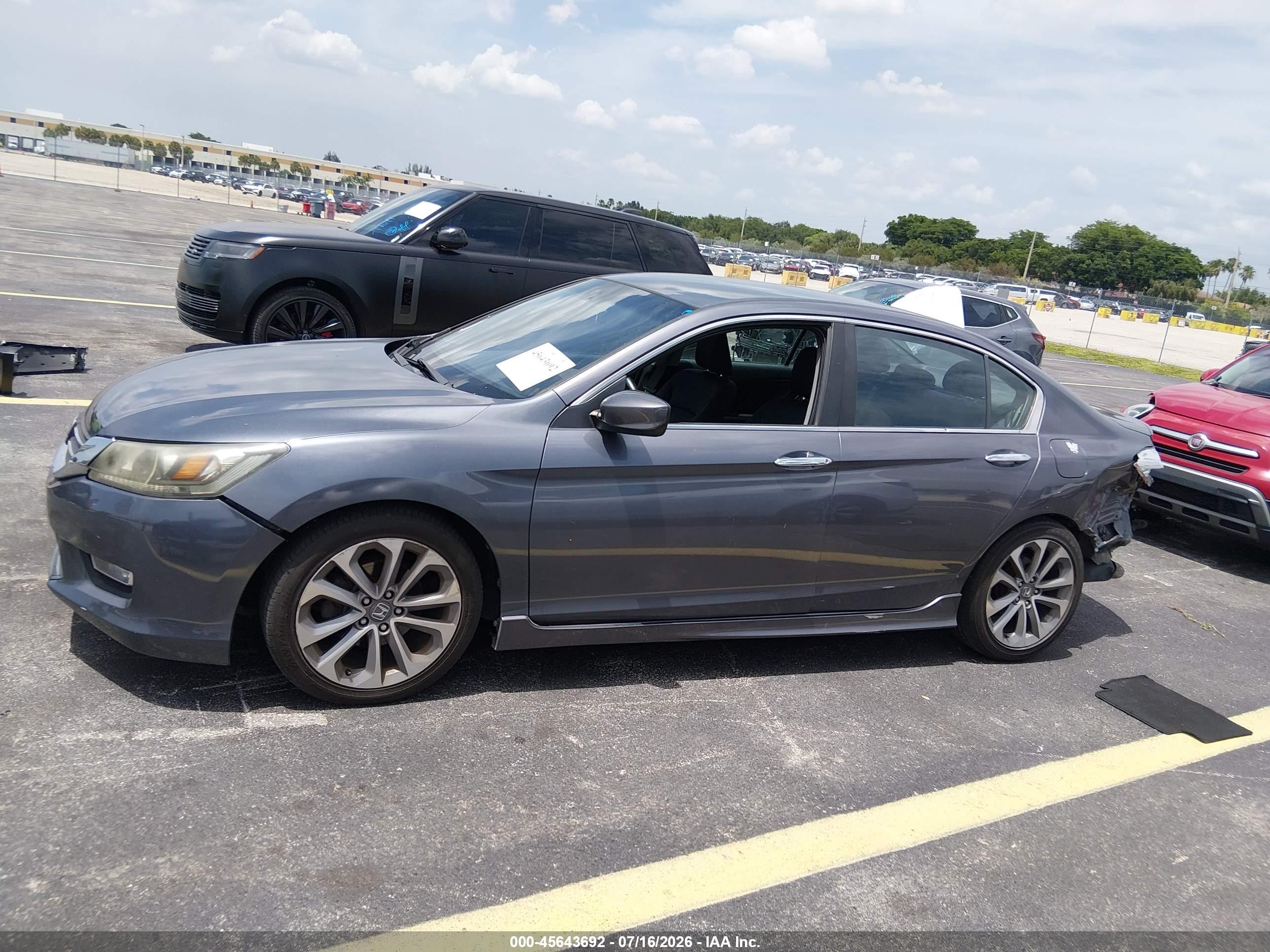 2013 Honda Accord Sport Gray vin: 1HGCR2F50DA082931