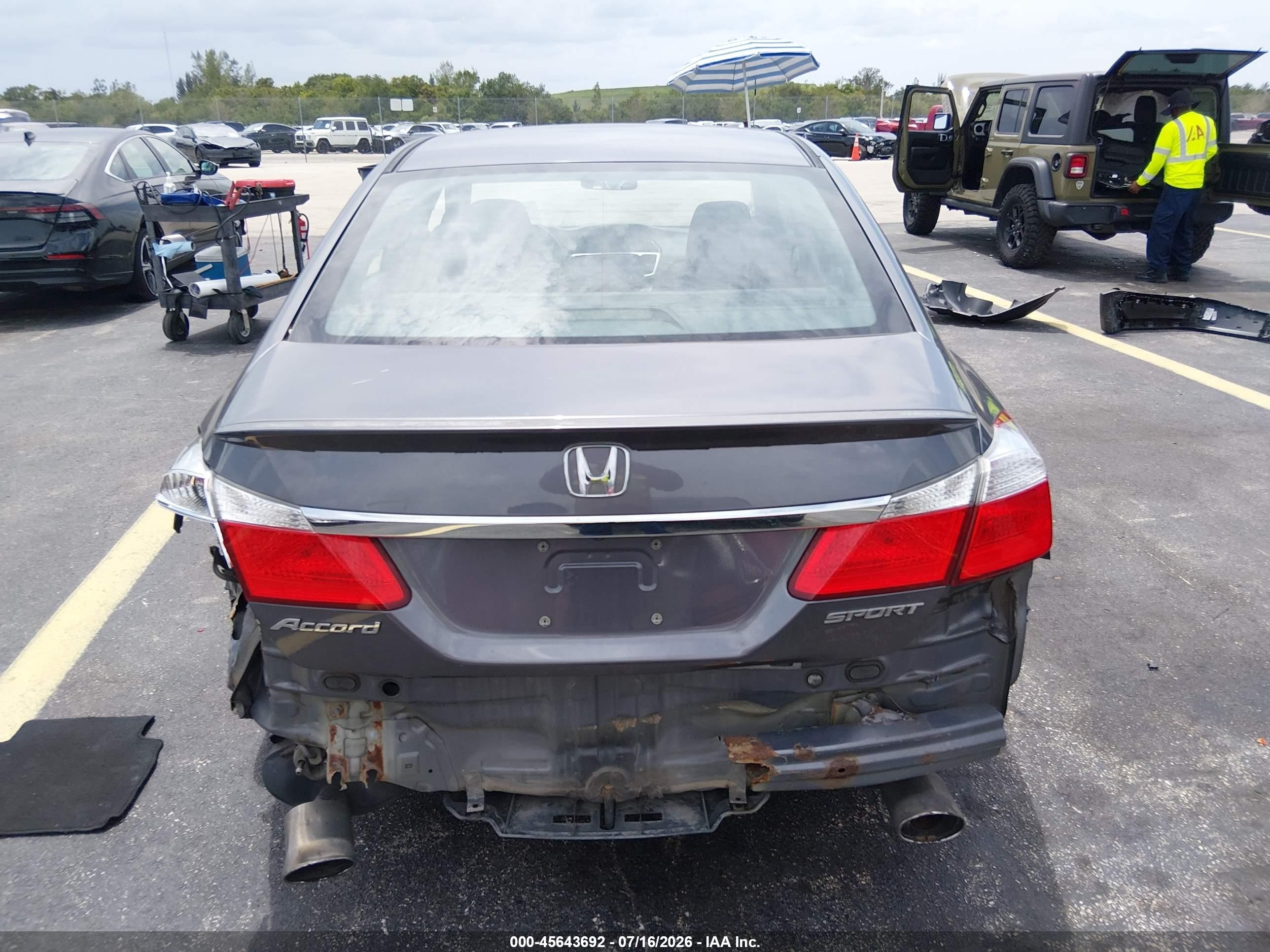 2013 Honda Accord Sport Gray vin: 1HGCR2F50DA082931