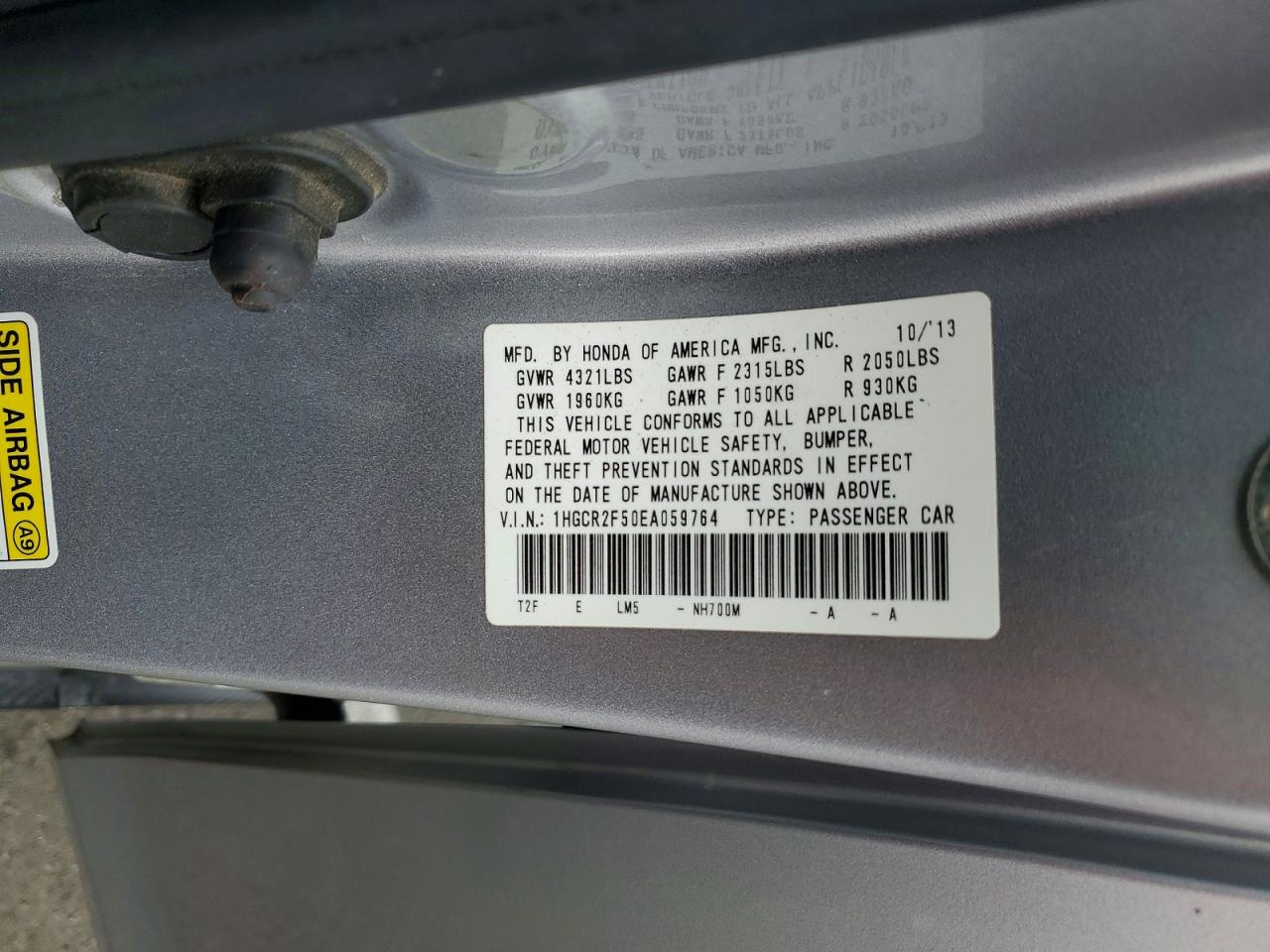 2014 Honda Accord Sport Silver vin: 1HGCR2F50EA059764