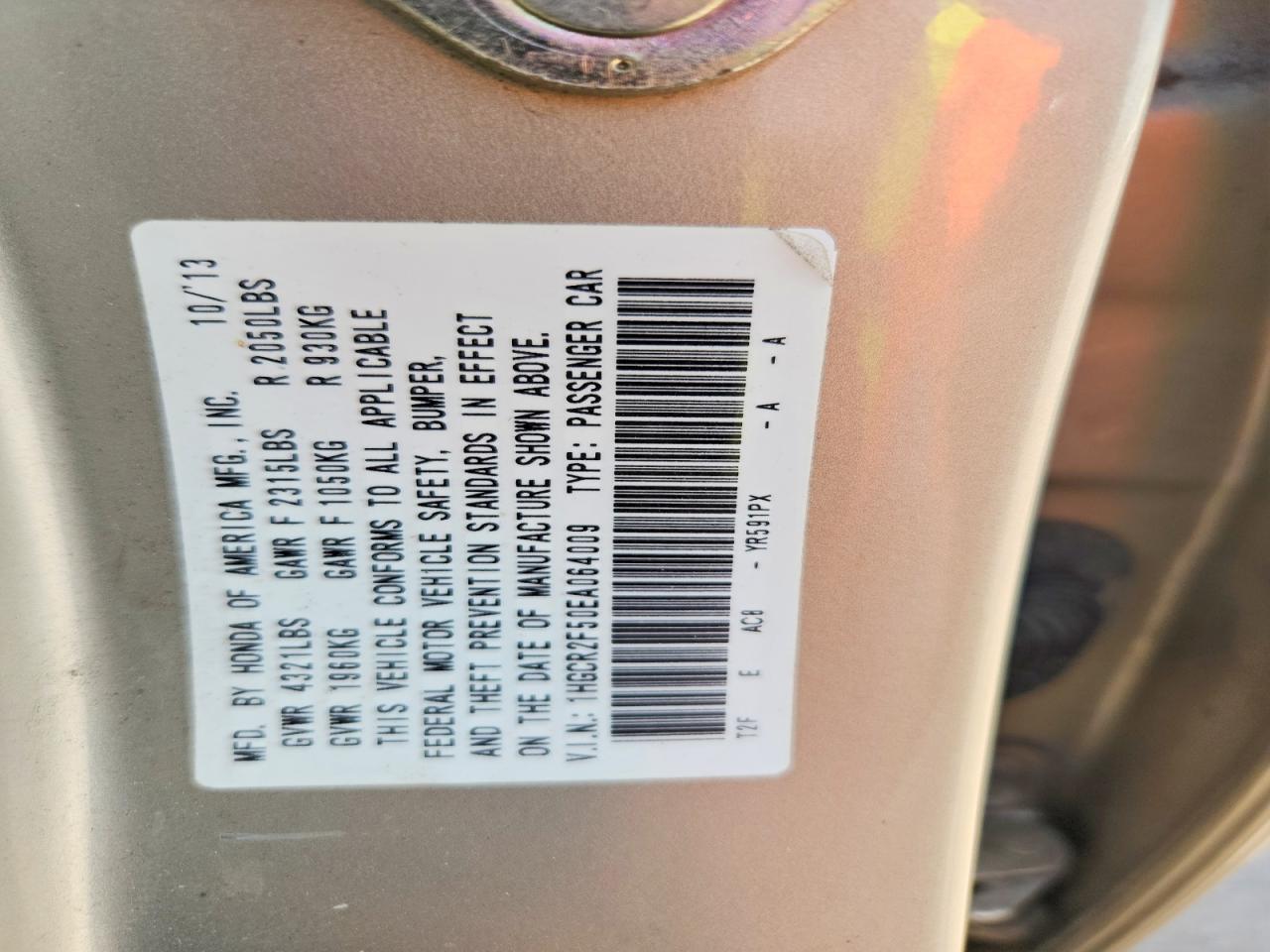 2014 Honda Accord Sport Beige vin: 1HGCR2F50EA064009