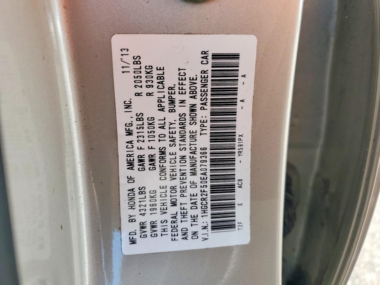 2014 Honda Accord Sport Beige vin: 1HGCR2F50EA079366