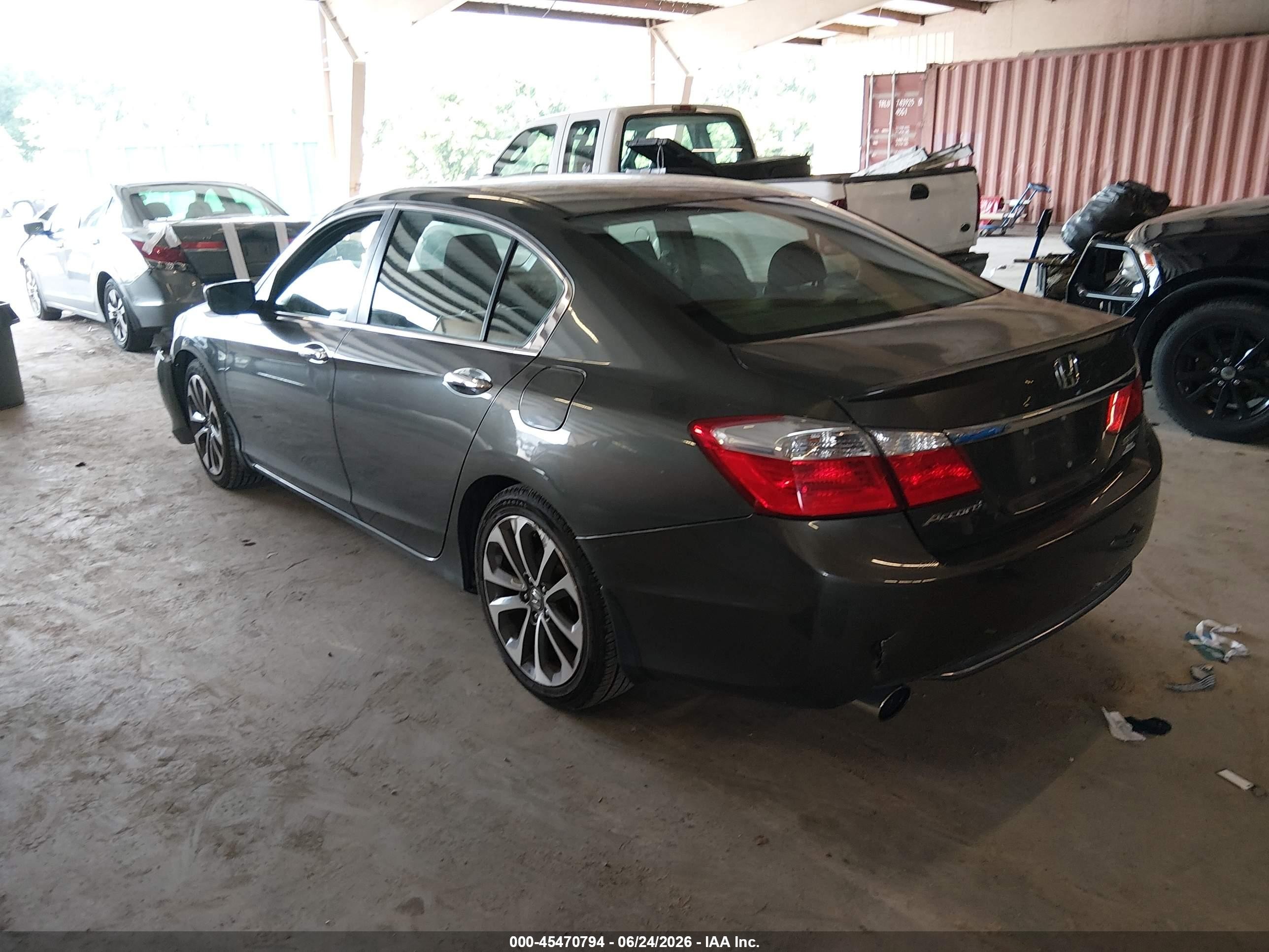 2015 Honda Accord Sport Серый vin: 1HGCR2F50FA052802