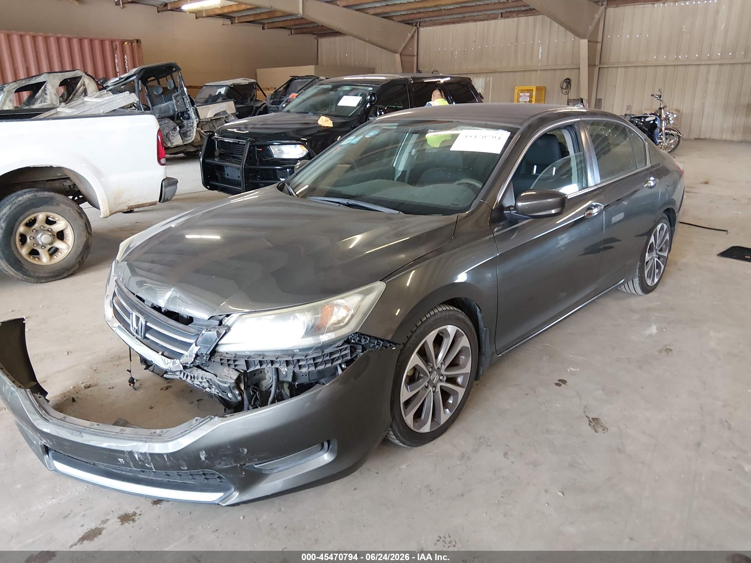 2015 Honda Accord Sport Серый vin: 1HGCR2F50FA052802