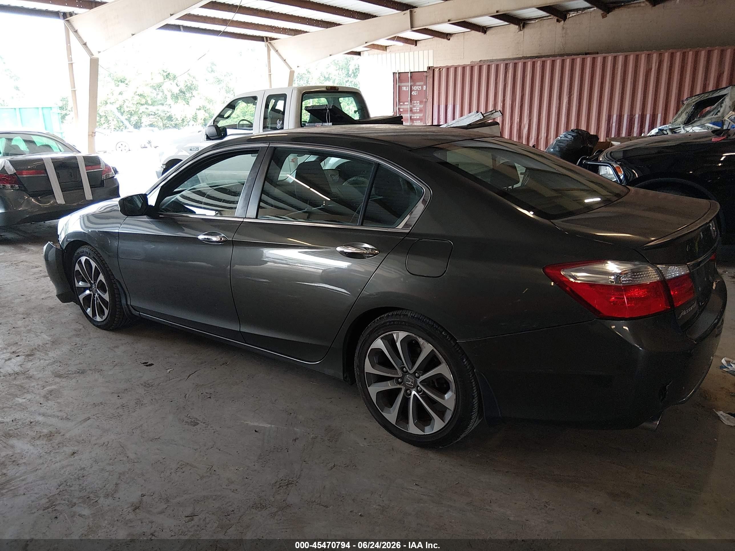 2015 Honda Accord Sport Серый vin: 1HGCR2F50FA052802