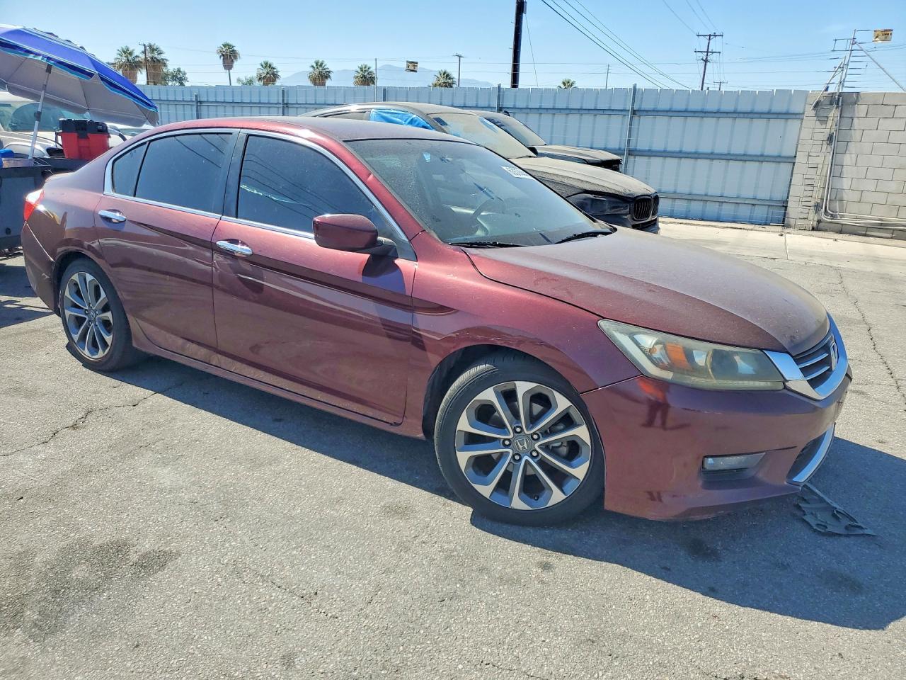 2015 Honda Accord Sport Burgundy vin: 1HGCR2F50FA055151