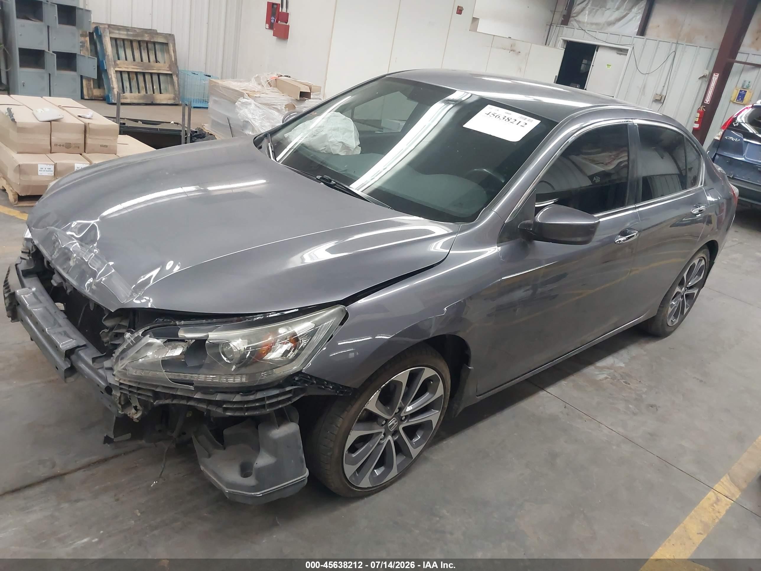 2015 Honda Accord Sport Gray vin: 1HGCR2F50FA222740