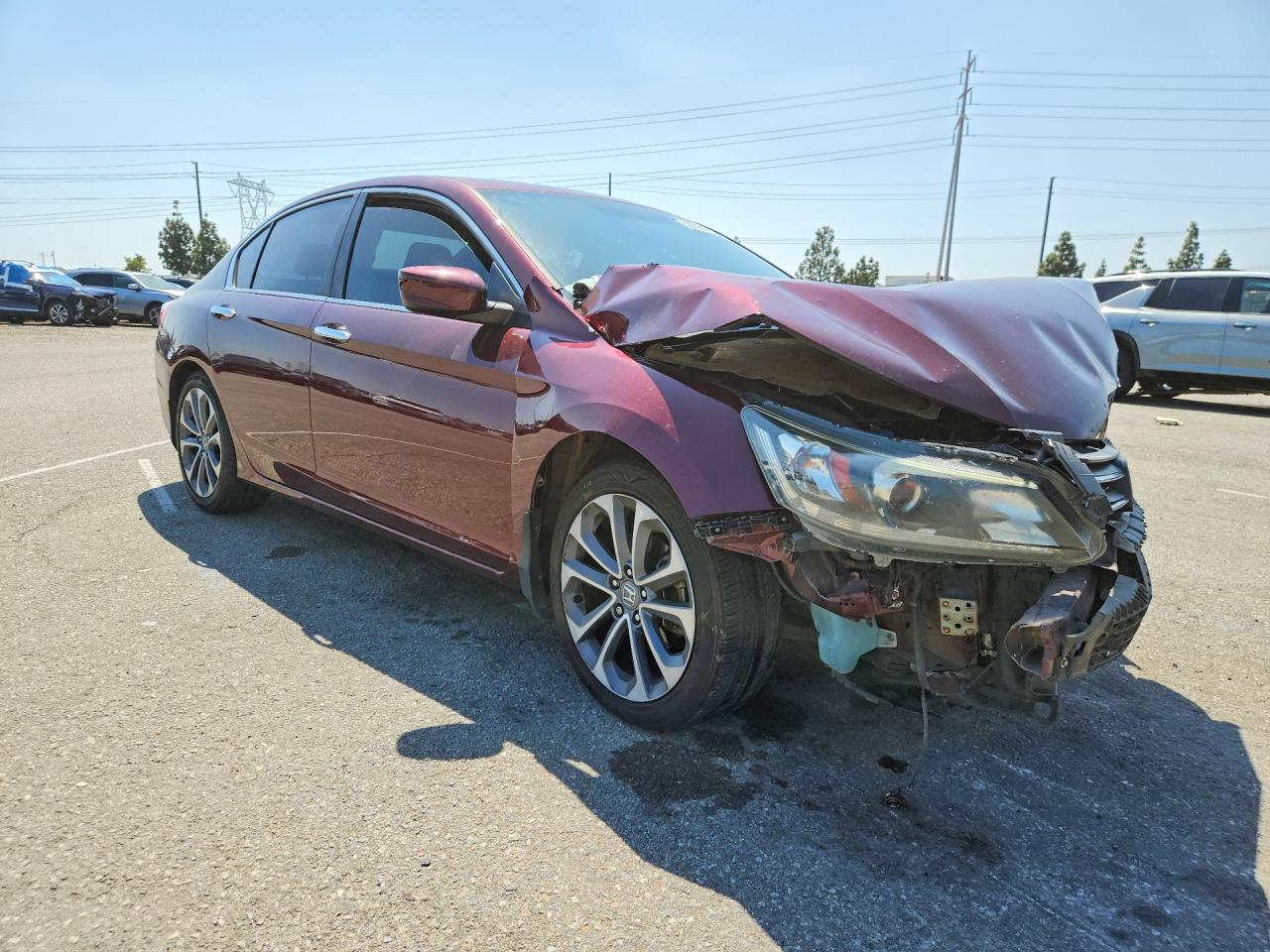 2015 Honda Accord Sport Burgundy vin: 1HGCR2F50FA231406