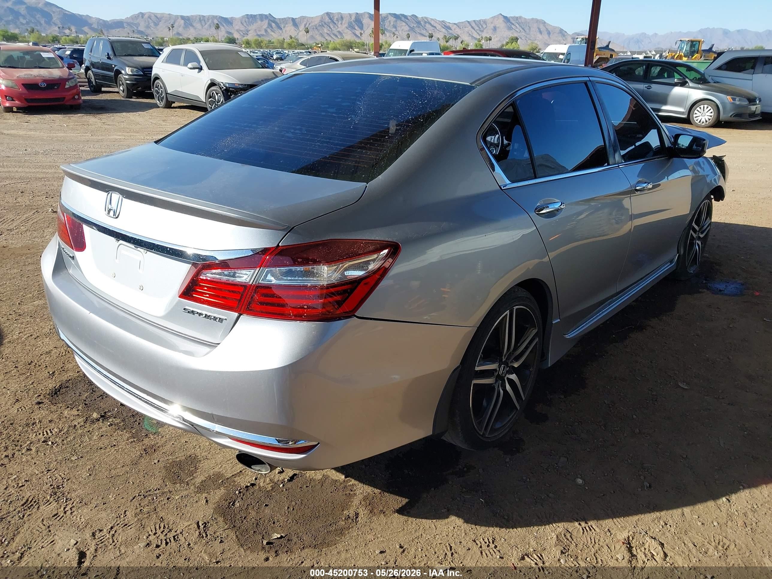 2016 Honda Accord Sport Silver vin: 1HGCR2F50GA149158