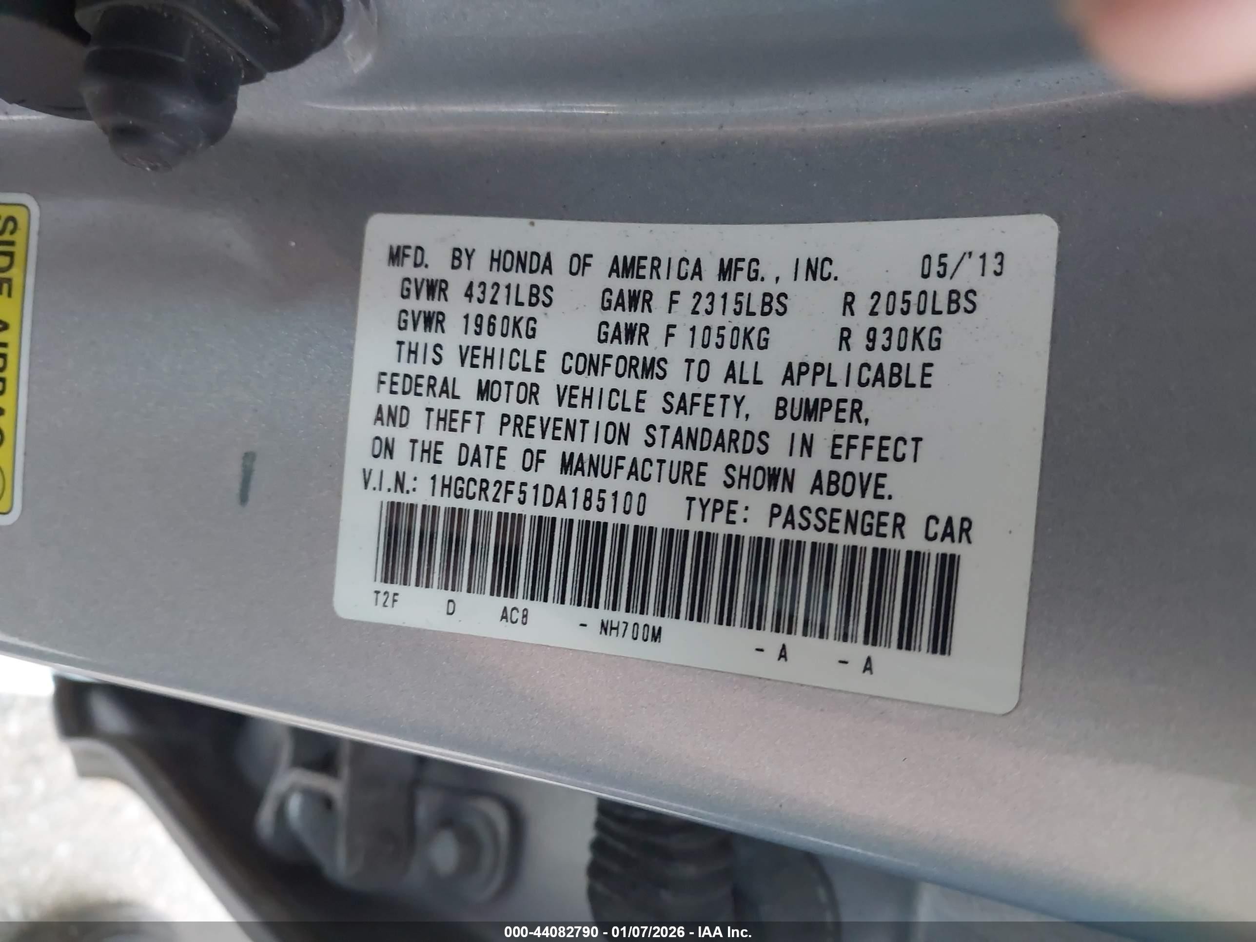 2013 Honda Accord Sport Серебряный vin: 1HGCR2F51DA185100