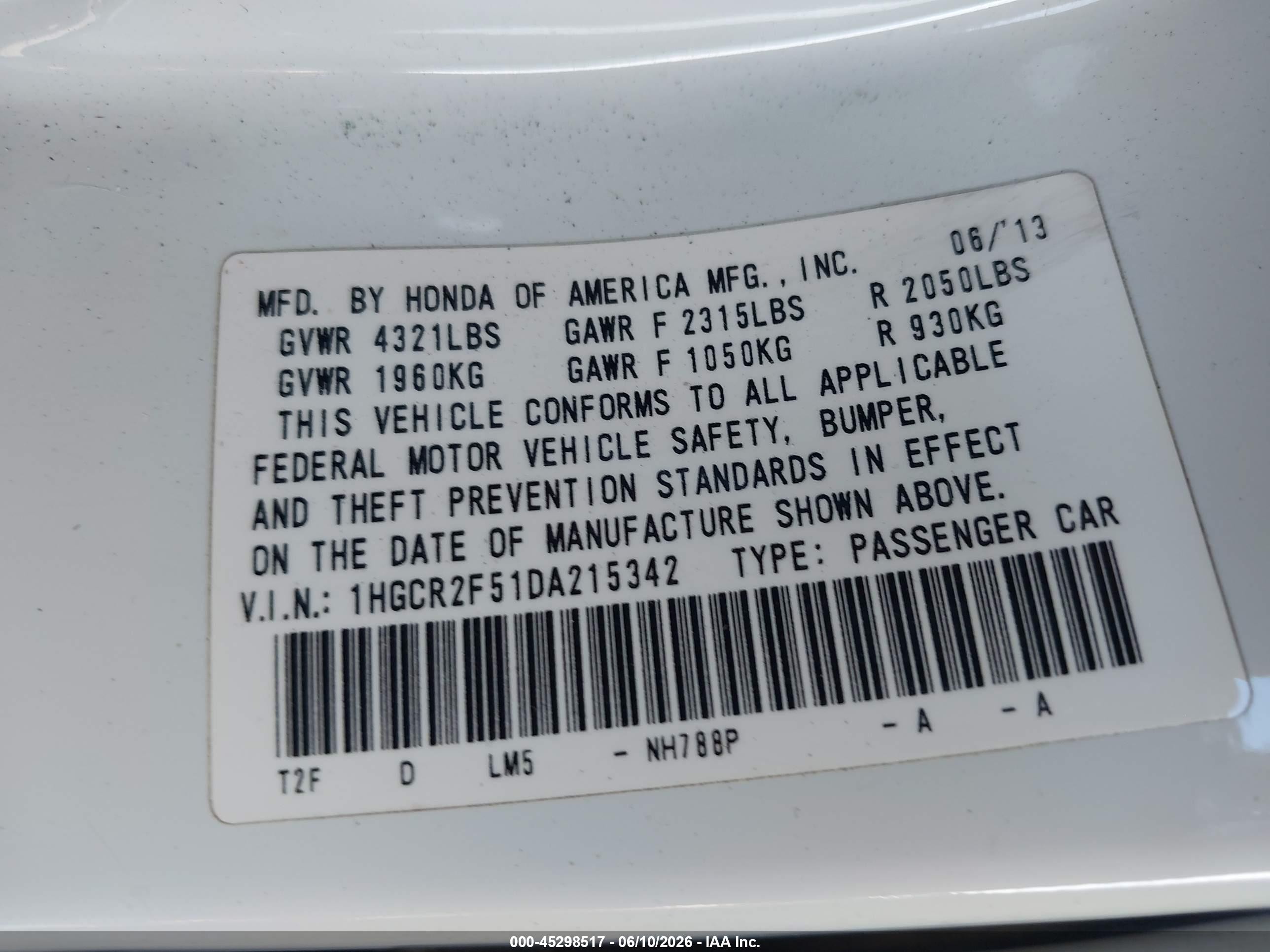 2013 Honda Accord Sport White vin: 1HGCR2F51DA215342