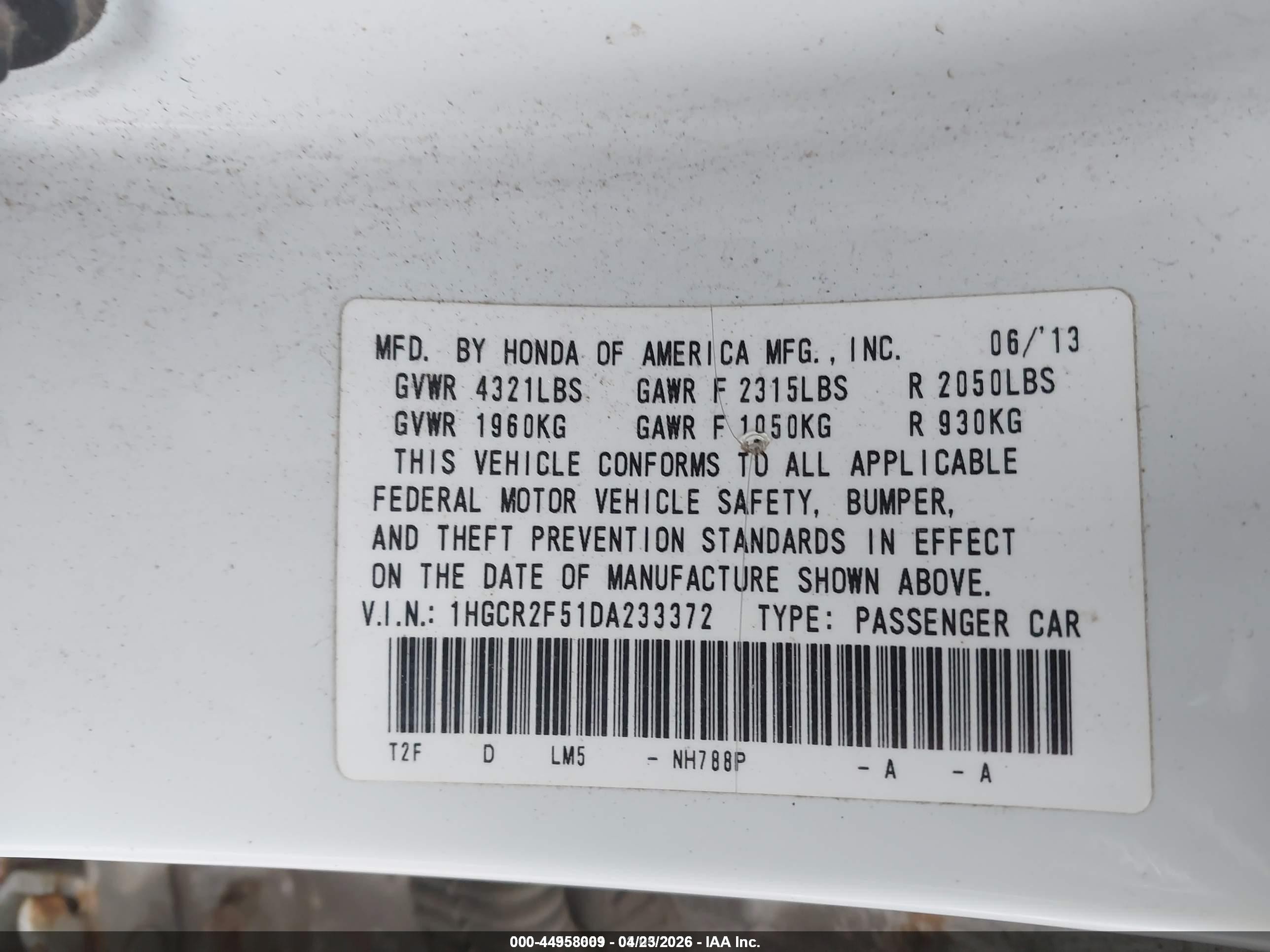 2013 Honda Accord Sport White vin: 1HGCR2F51DA233372