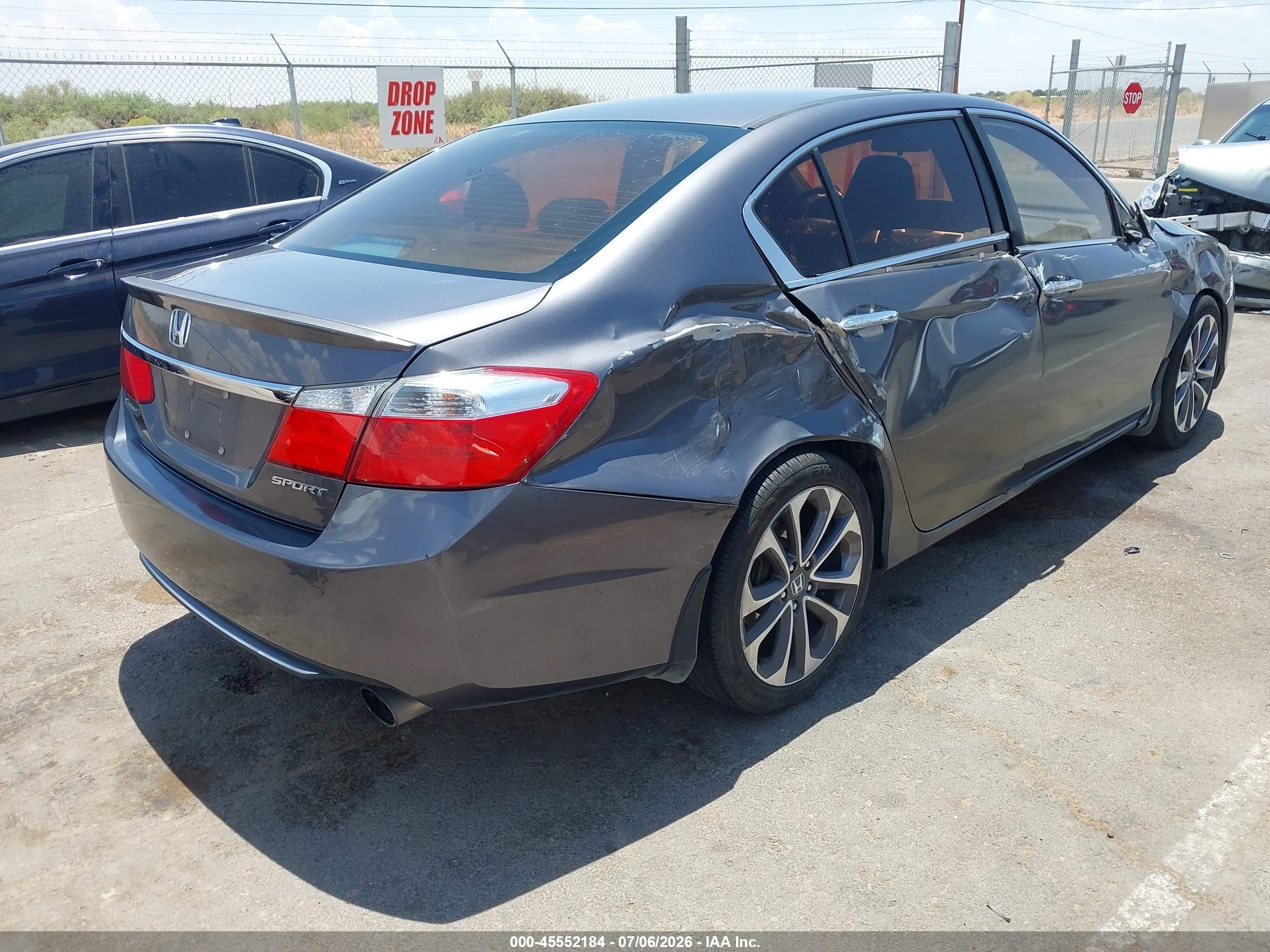 2015 Honda Accord Sport Gray vin: 1HGCR2F51FA047415