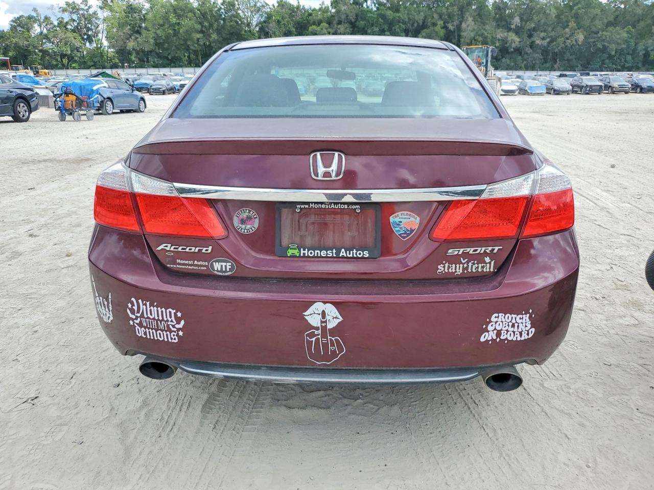2015 Honda Accord Sport Burgundy vin: 1HGCR2F51FA164489