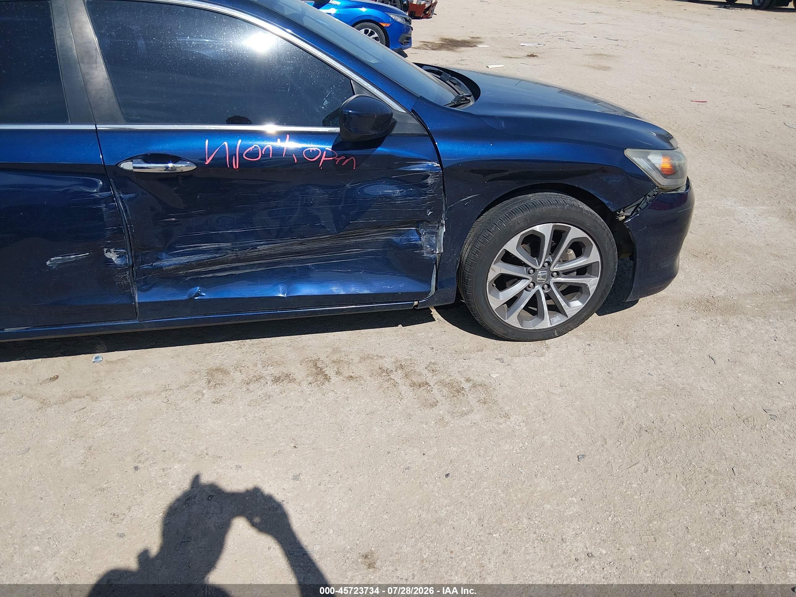2015 Honda Accord Sport Blue vin: 1HGCR2F51FA166498