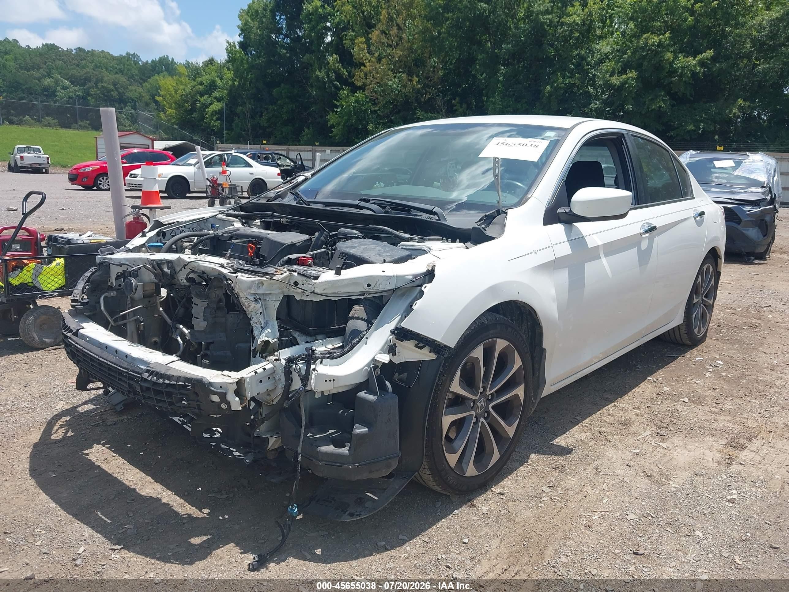 2015 Honda Accord Sport White vin: 1HGCR2F51FA236176