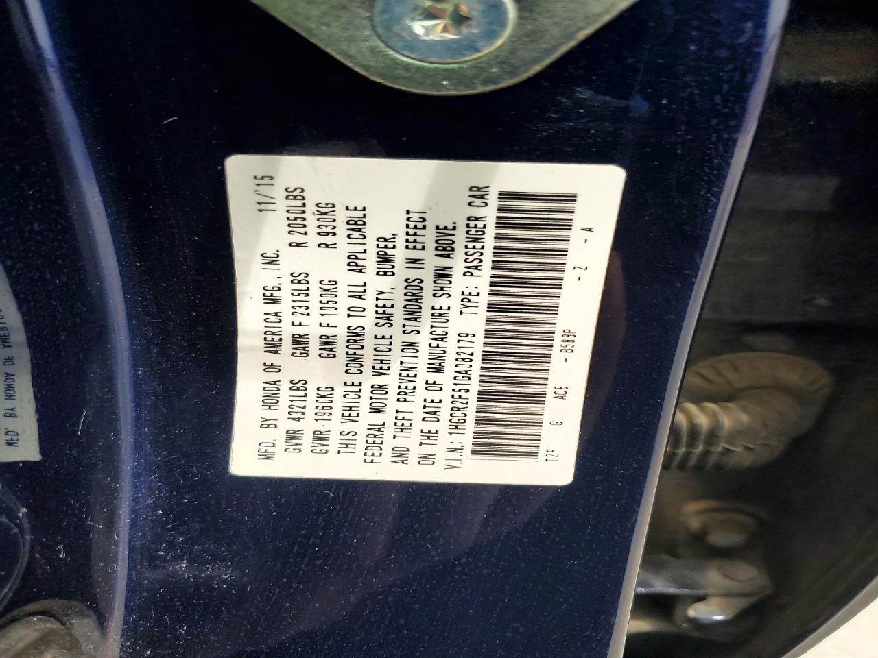 2016 Honda Accord Sport Blue vin: 1HGCR2F51GA082179