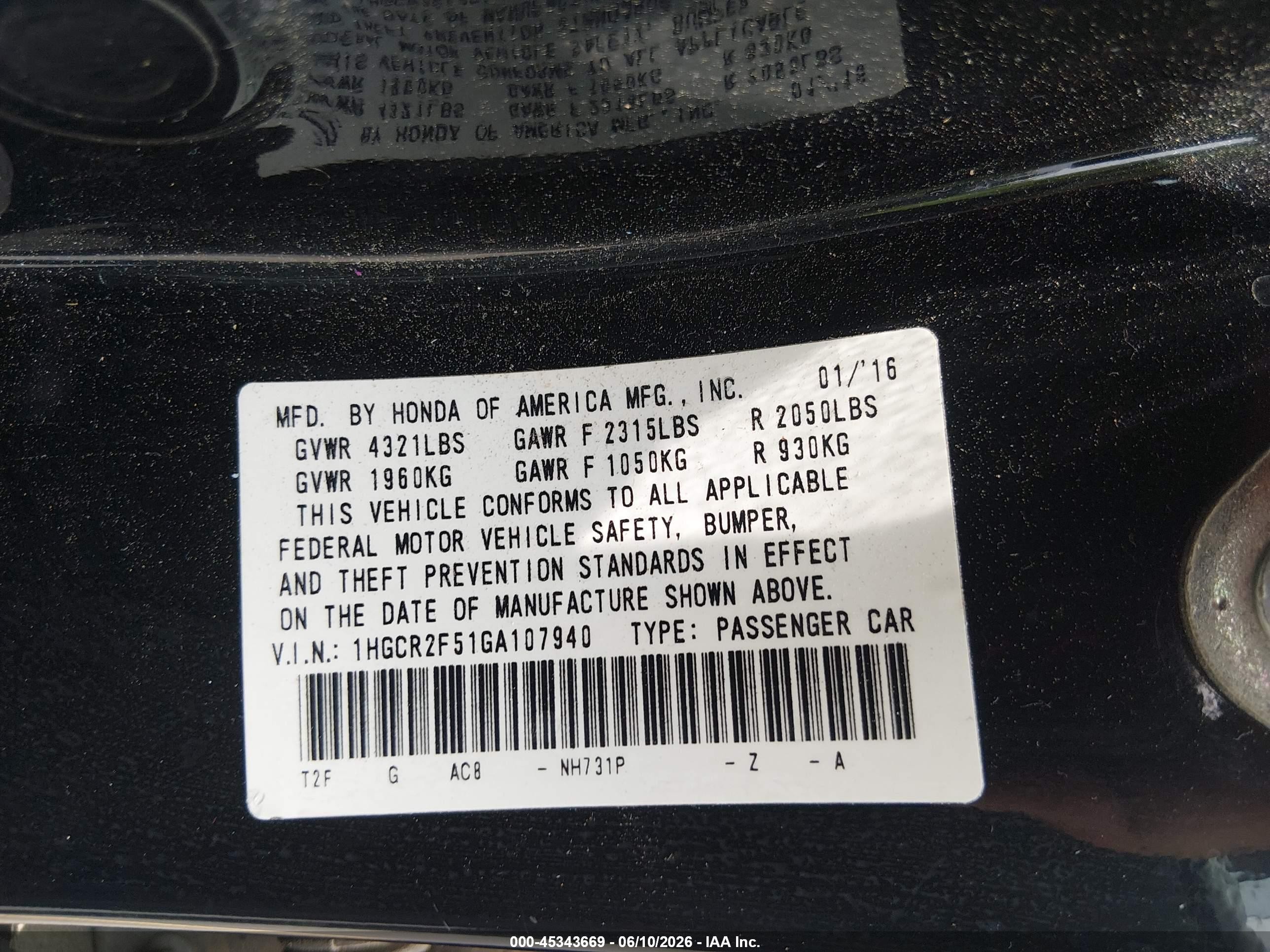 2016 Honda Accord Sport Black vin: 1HGCR2F51GA107940