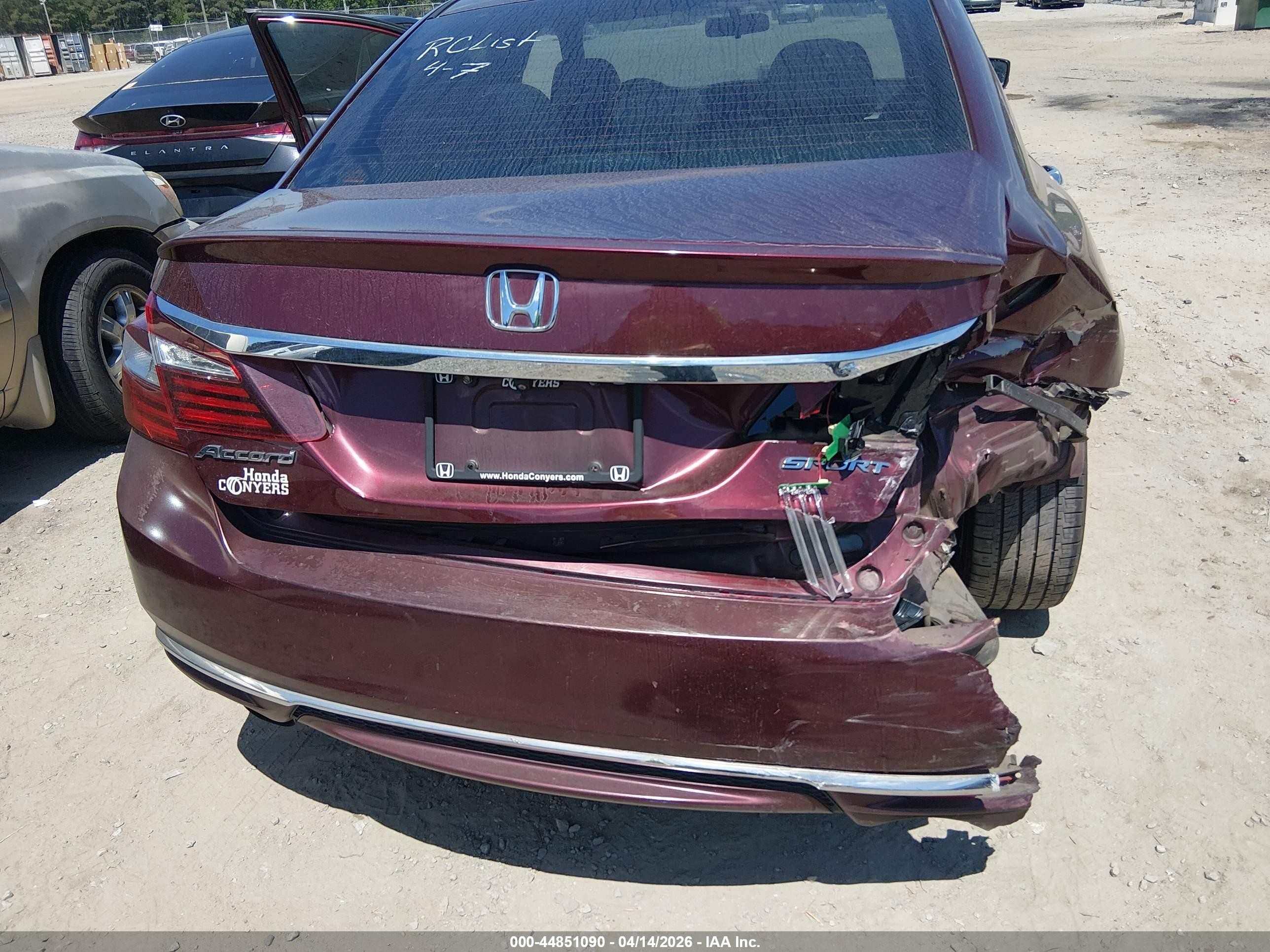 2016 Honda Accord Sport Burgundy vin: 1HGCR2F51GA202871