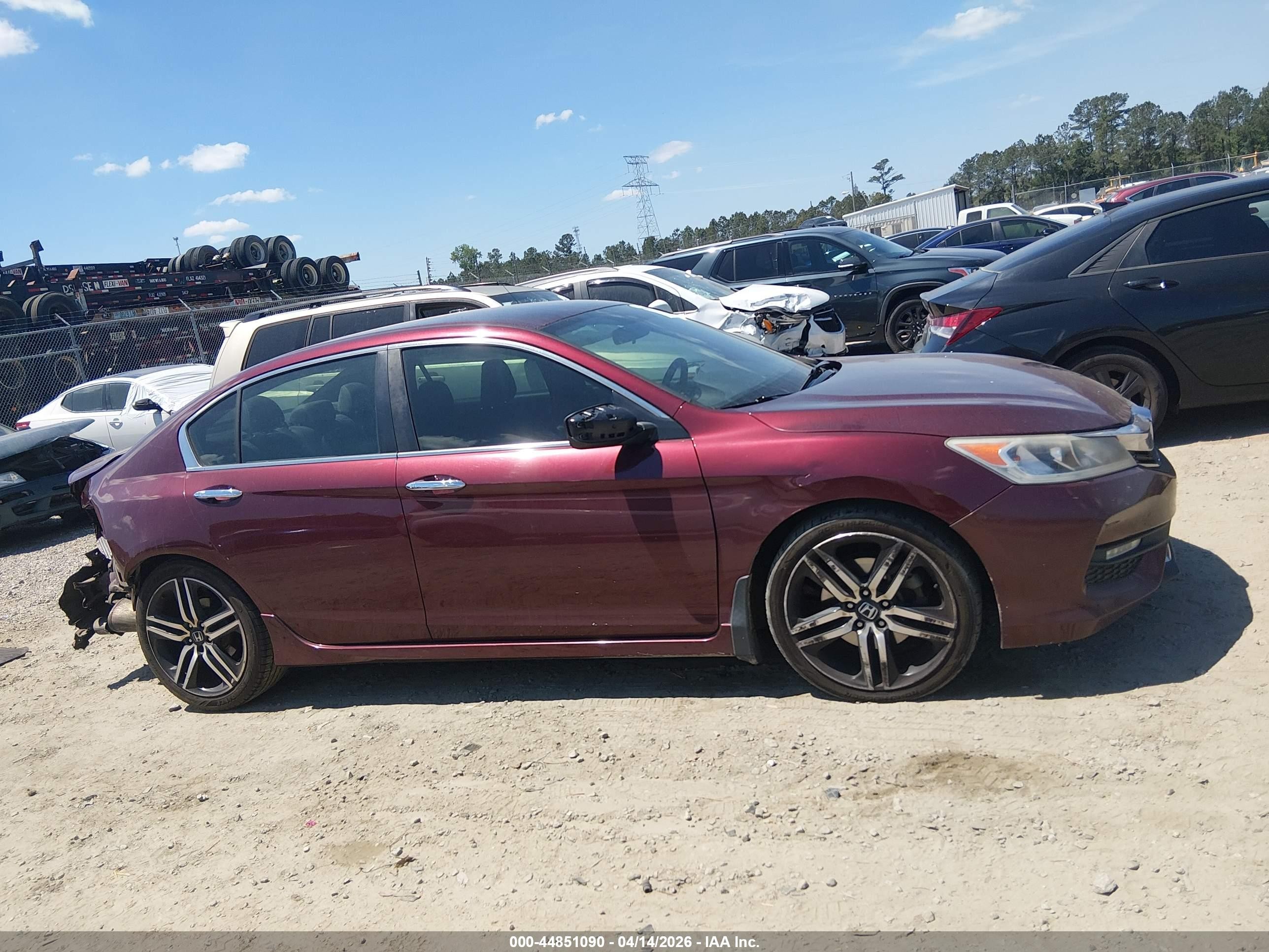 2016 Honda Accord Sport Burgundy vin: 1HGCR2F51GA202871