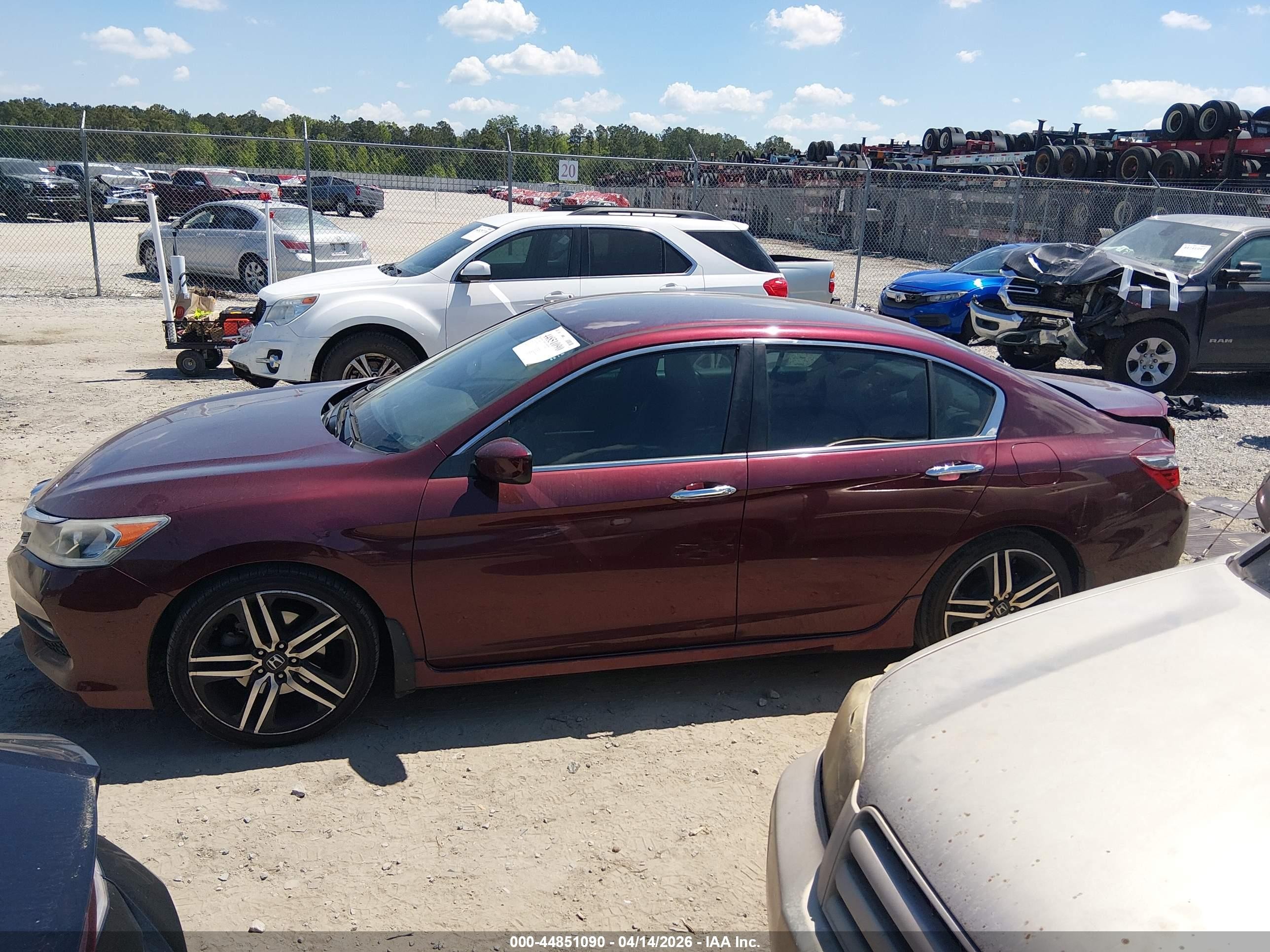 2016 Honda Accord Sport Burgundy vin: 1HGCR2F51GA202871