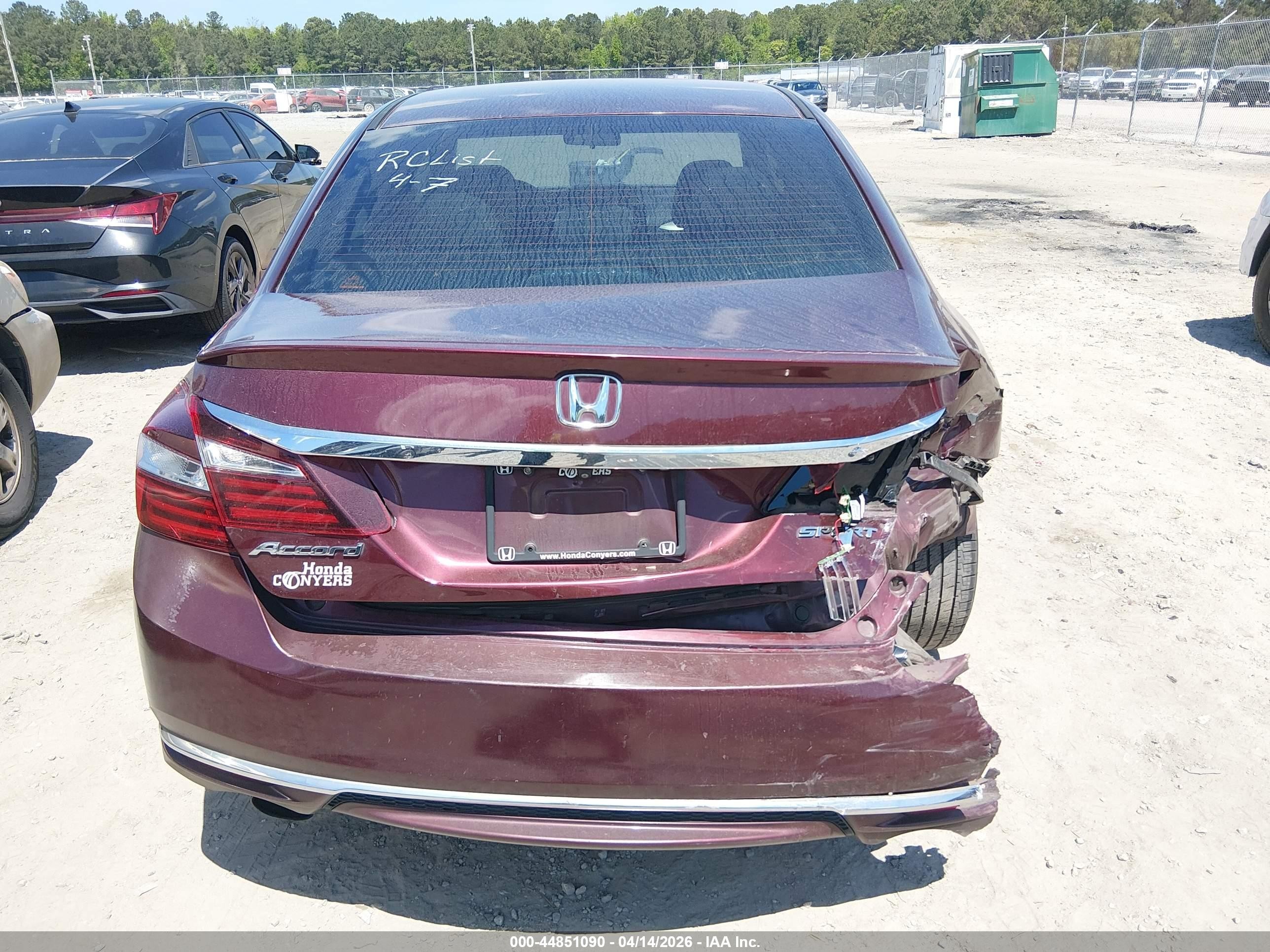 2016 Honda Accord Sport Burgundy vin: 1HGCR2F51GA202871