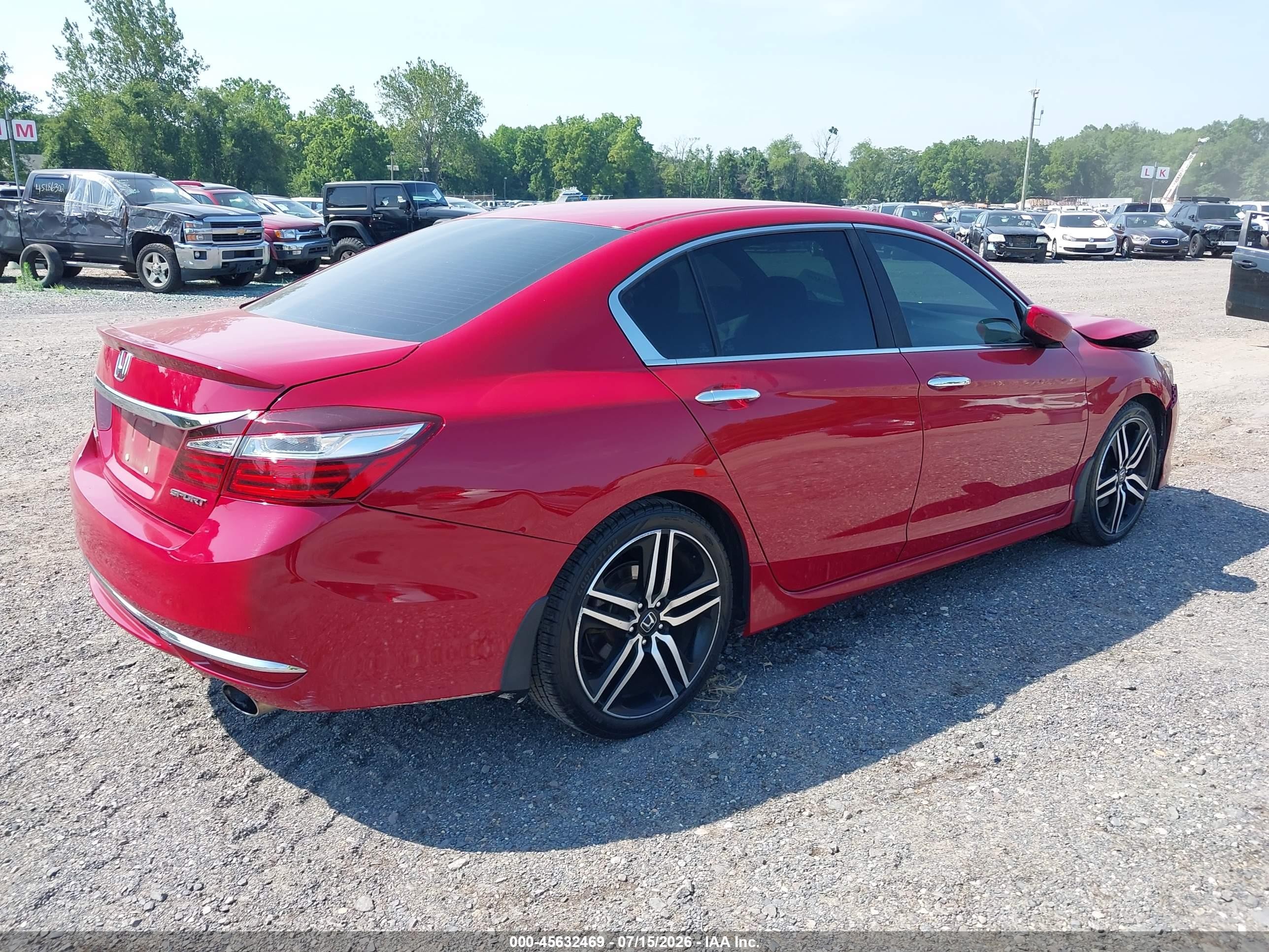 2016 Honda Accord Sport Red vin: 1HGCR2F51GA241282