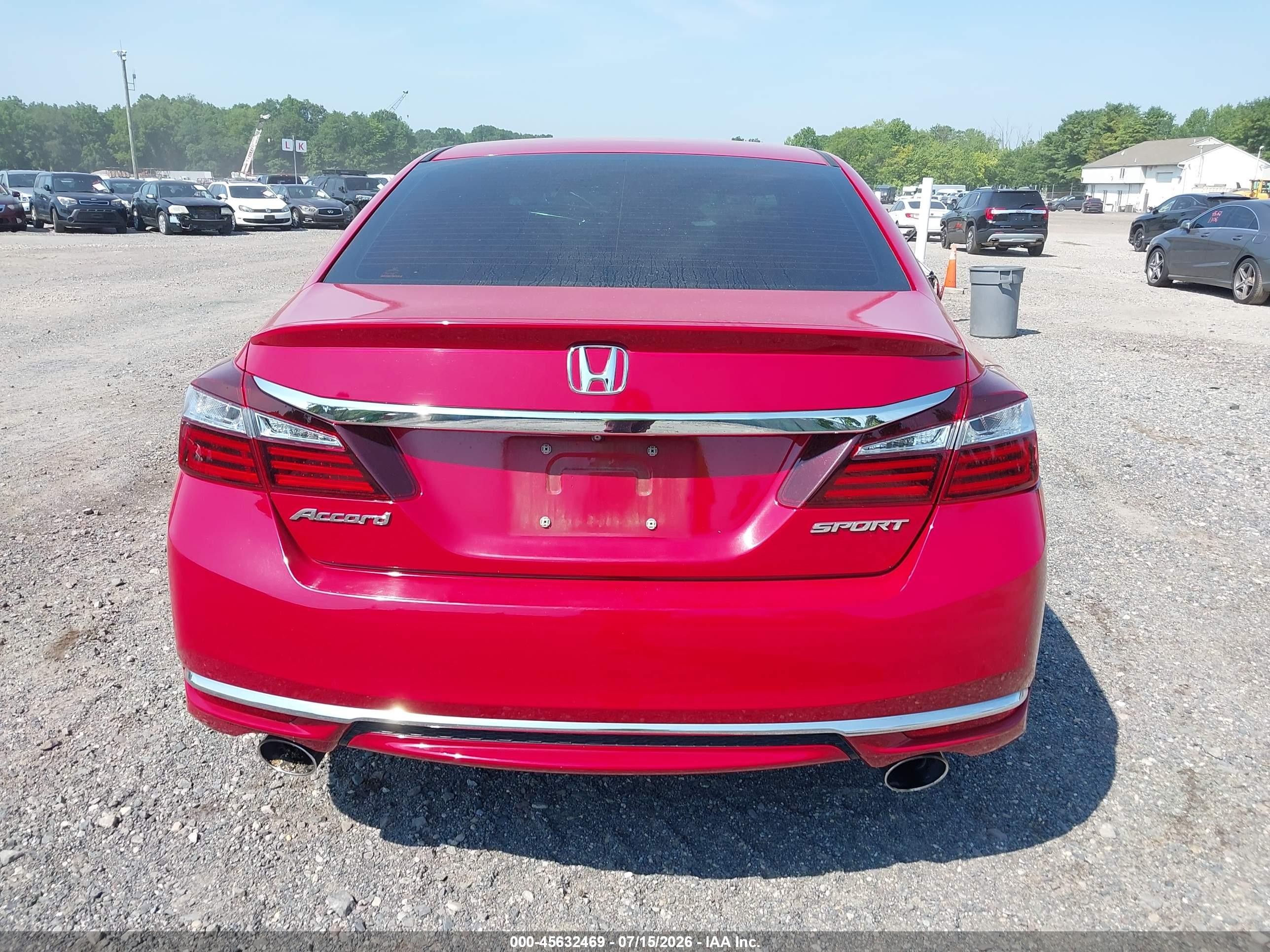 2016 Honda Accord Sport Red vin: 1HGCR2F51GA241282