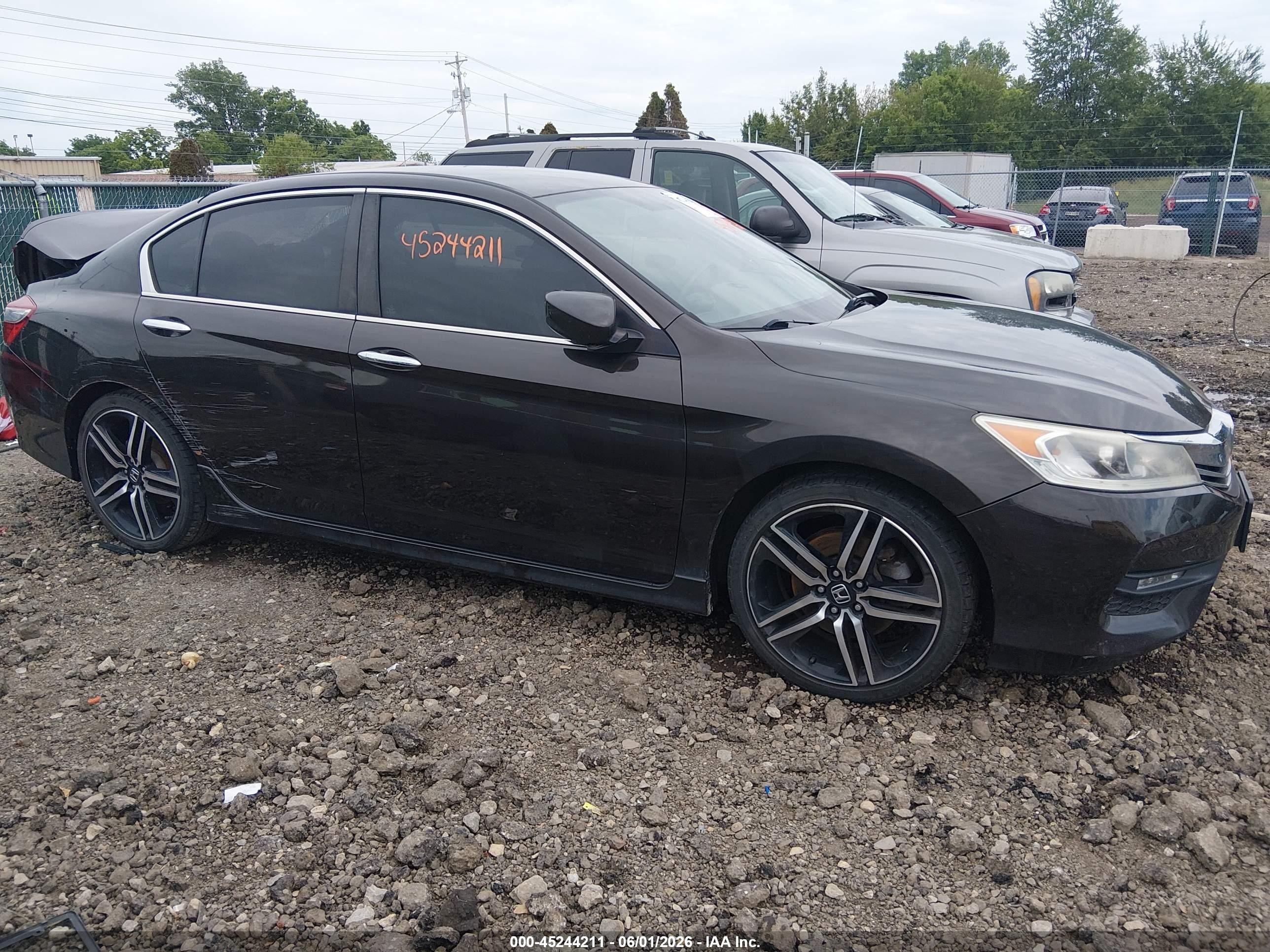 2017 Honda Accord Sport Черный vin: 1HGCR2F51HA097315