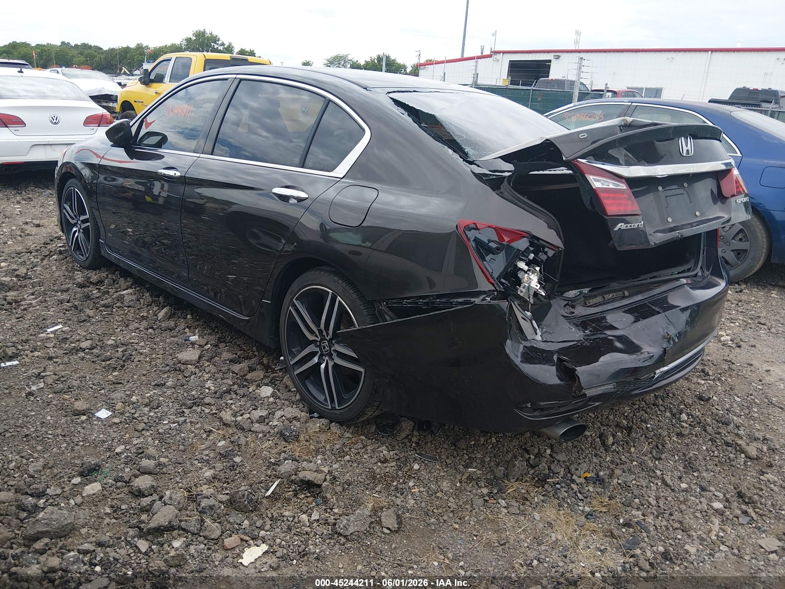 2017 Honda Accord Sport Черный vin: 1HGCR2F51HA097315