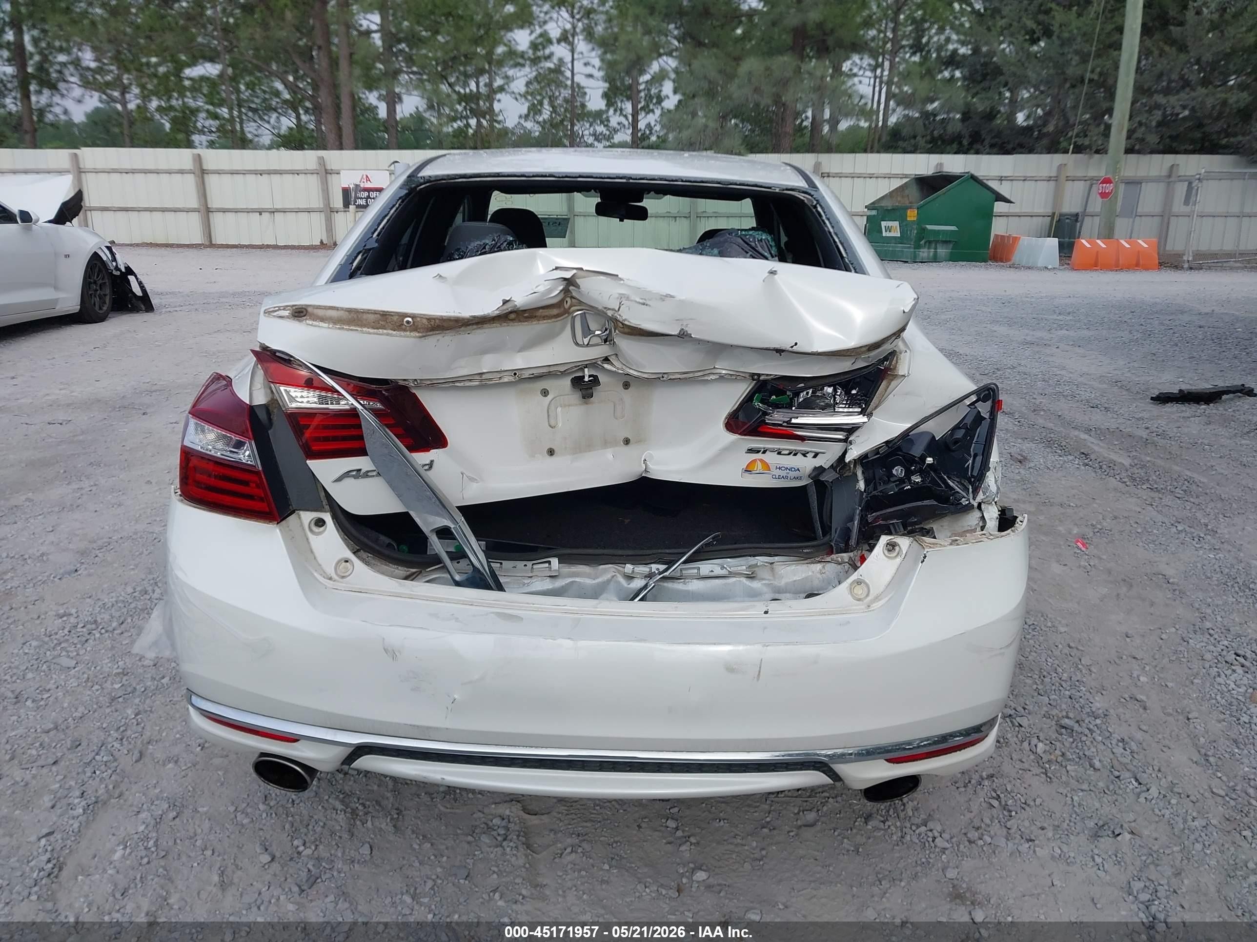 2017 Honda Accord Sport Белый vin: 1HGCR2F51HA287793