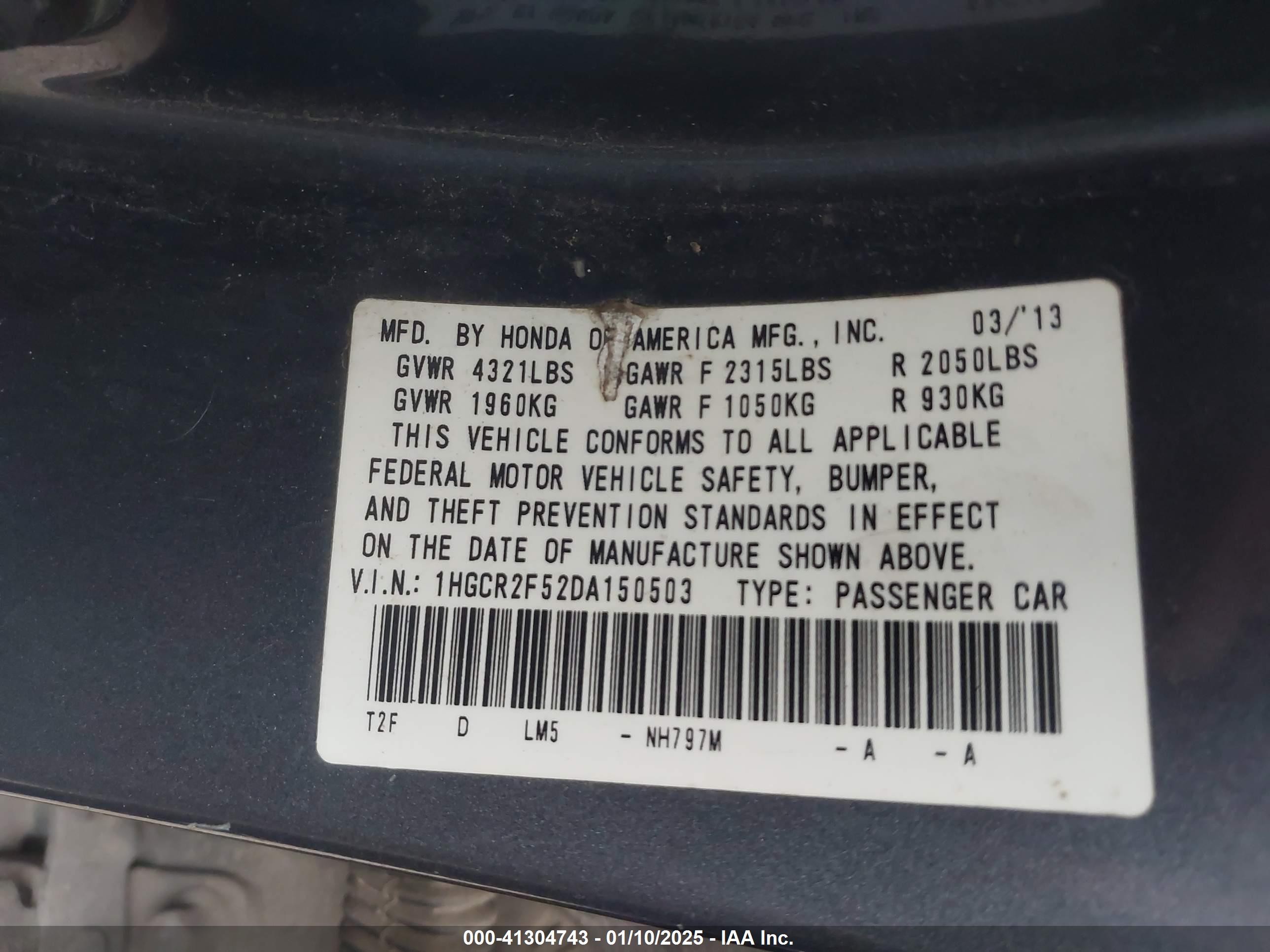 2013 Honda Accord Sport Gray vin: 1HGCR2F52DA150503