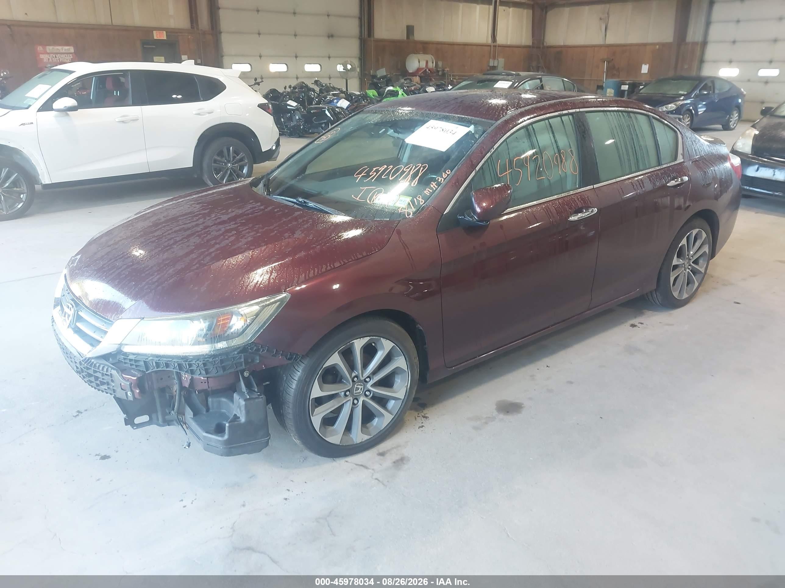 2014 Honda Accord Sport Maroon vin: 1HGCR2F52EA045302