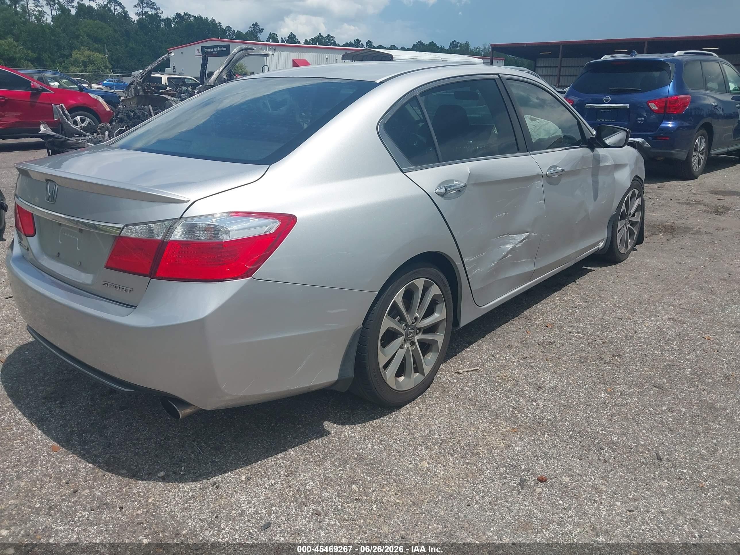 2014 Honda Accord Sport Silver vin: 1HGCR2F52EA282985