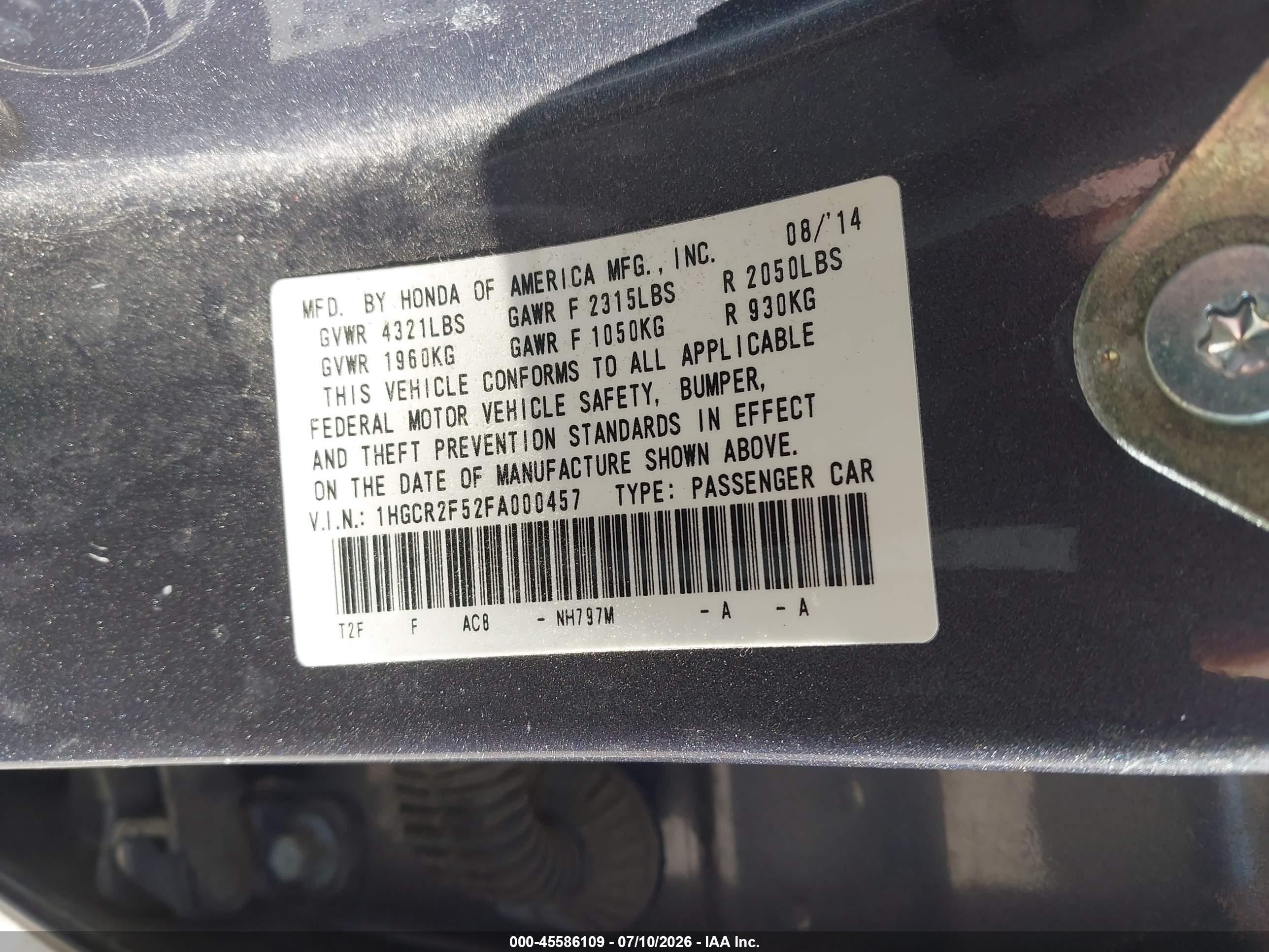 2015 Honda Accord Sport Gray vin: 1HGCR2F52FA000457