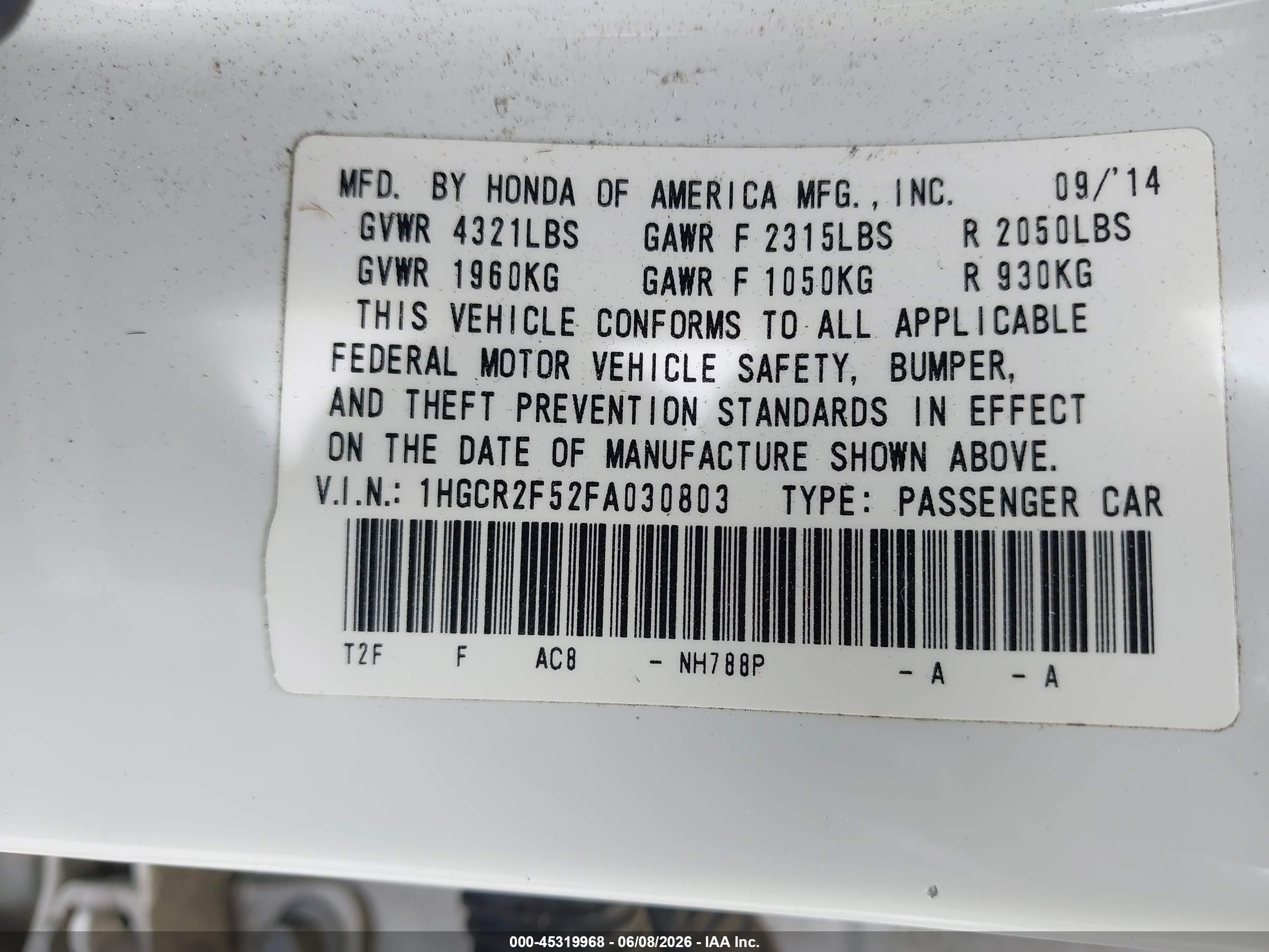 2015 Honda Accord Sport White vin: 1HGCR2F52FA030803