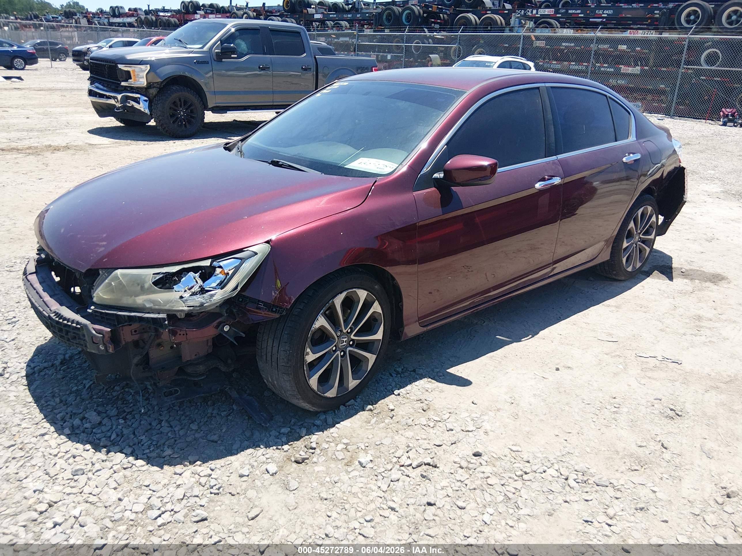2015 Honda Accord Sport Бордовый vin: 1HGCR2F52FA049657