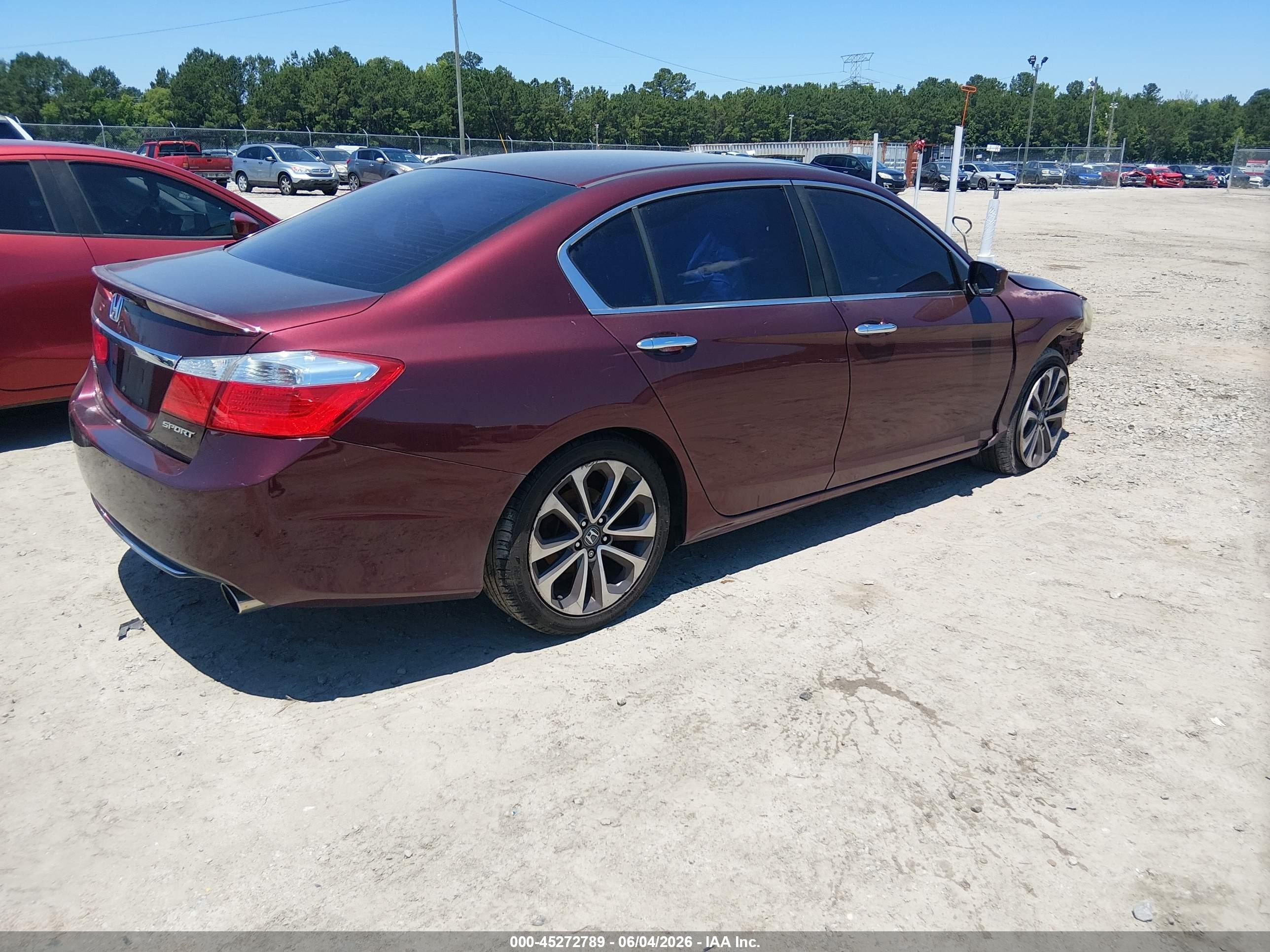 2015 Honda Accord Sport Бордовый vin: 1HGCR2F52FA049657