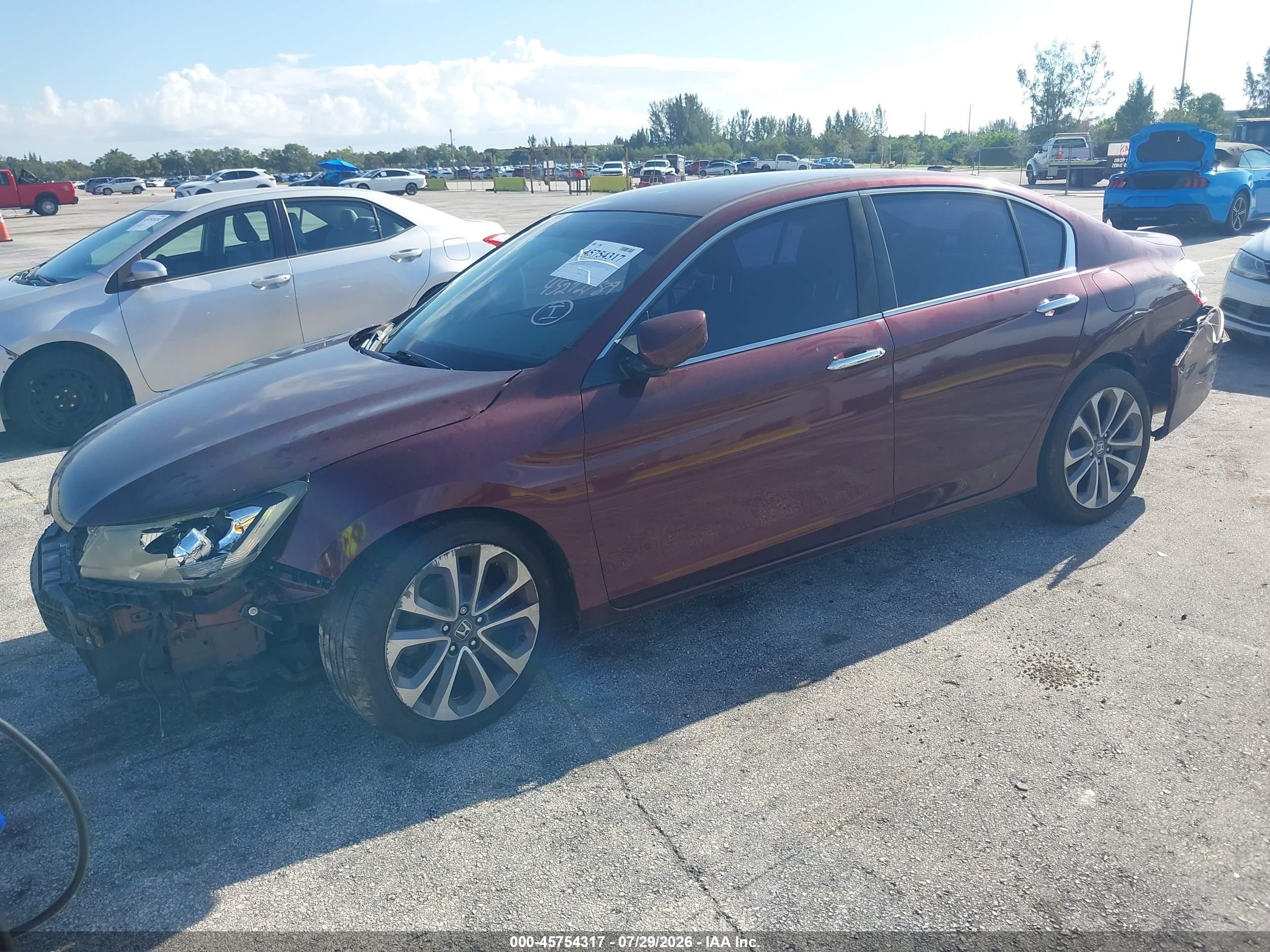 2015 Honda Accord Sport Maroon vin: 1HGCR2F52FA049657