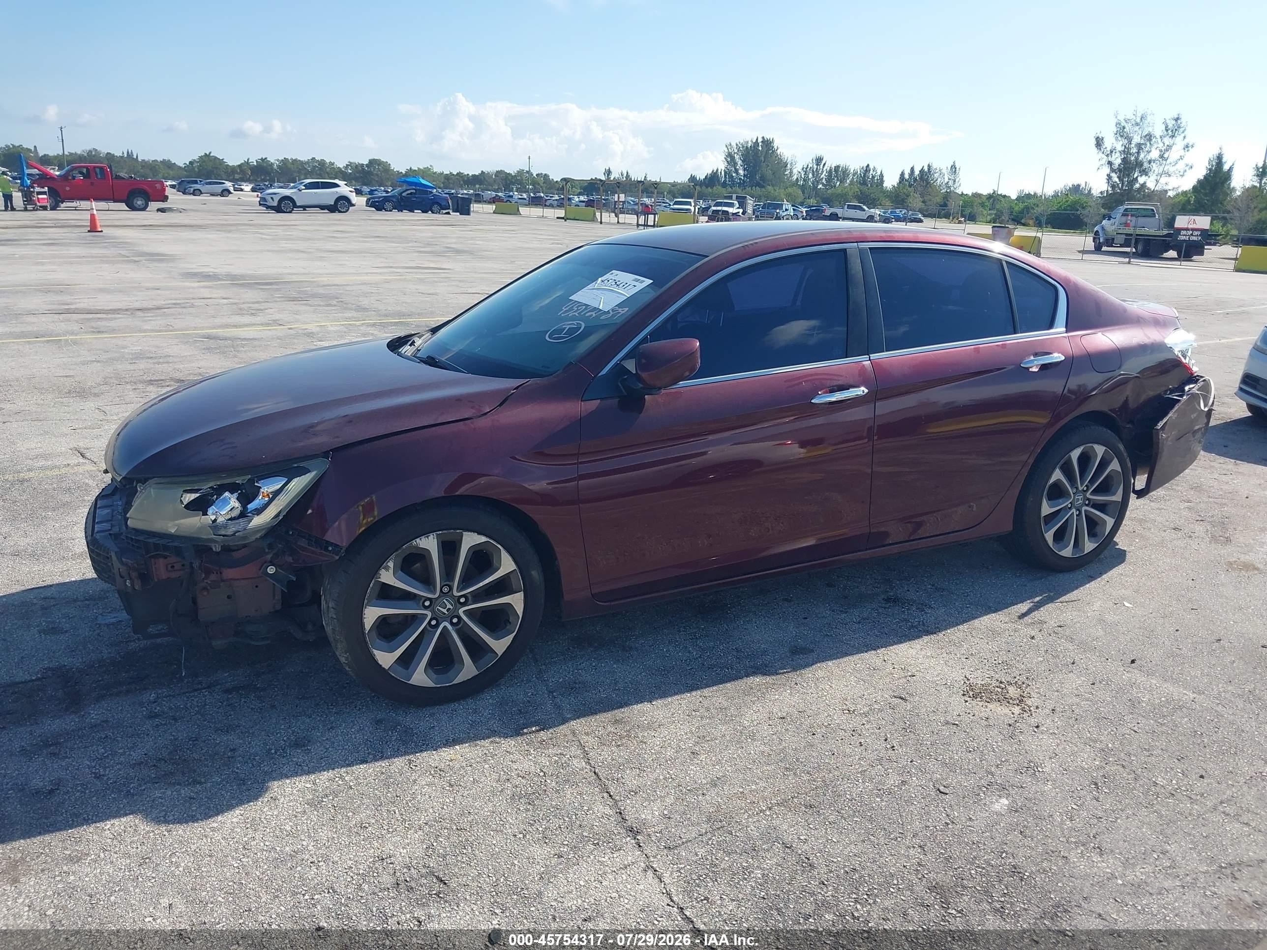 2015 Honda Accord Sport Maroon vin: 1HGCR2F52FA049657