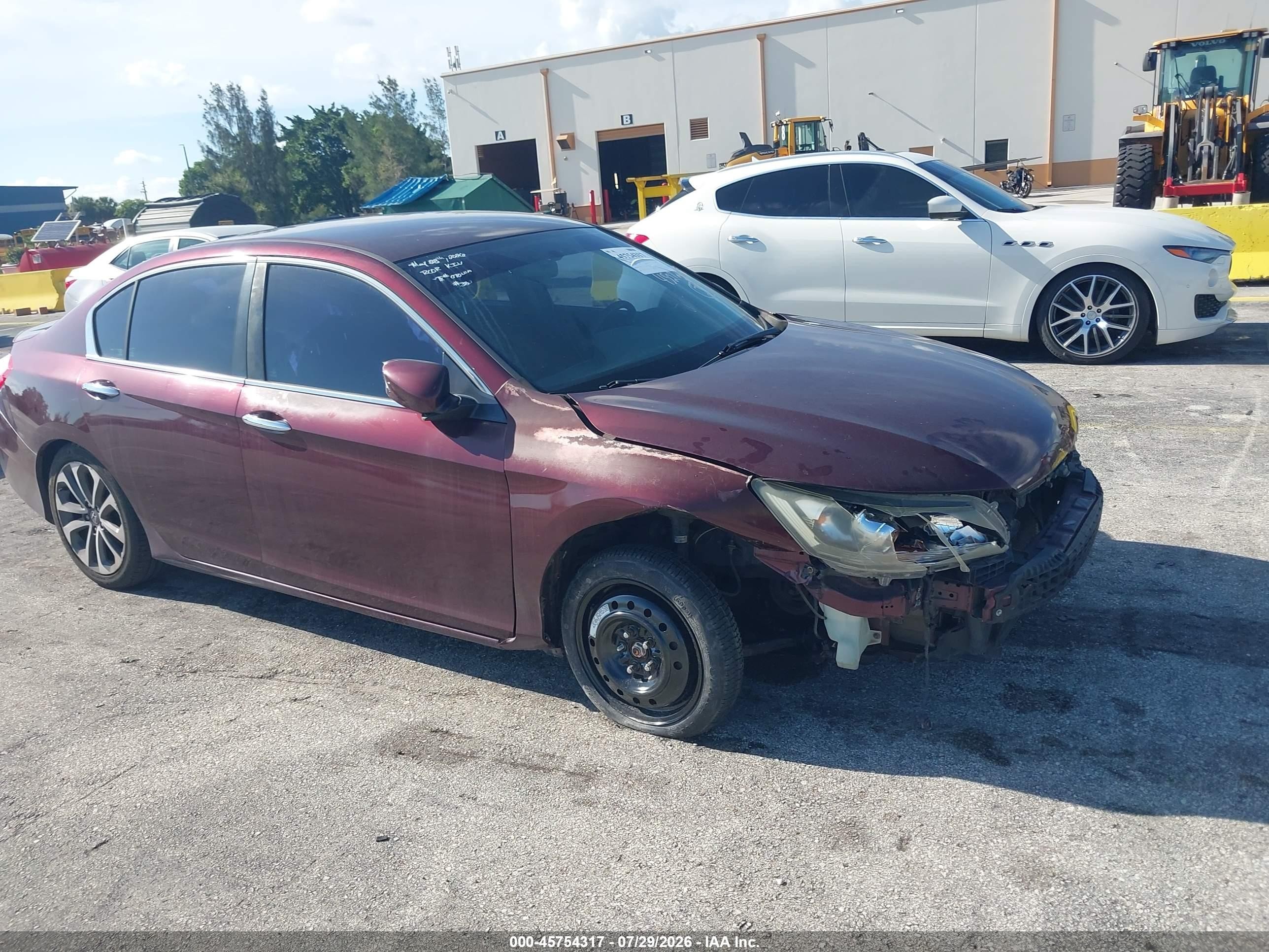 2015 Honda Accord Sport Maroon vin: 1HGCR2F52FA049657