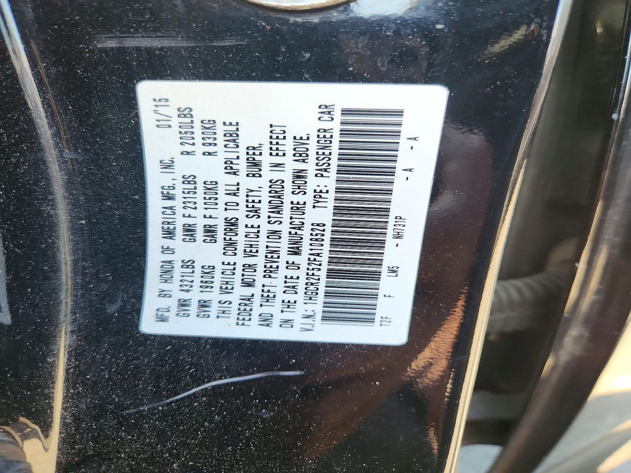 2015 Honda Accord Sport Black vin: 1HGCR2F52FA108528