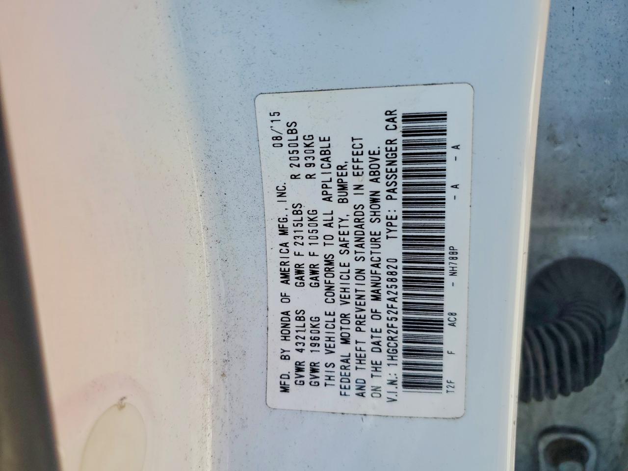 2015 Honda Accord Sport White vin: 1HGCR2F52FA258820