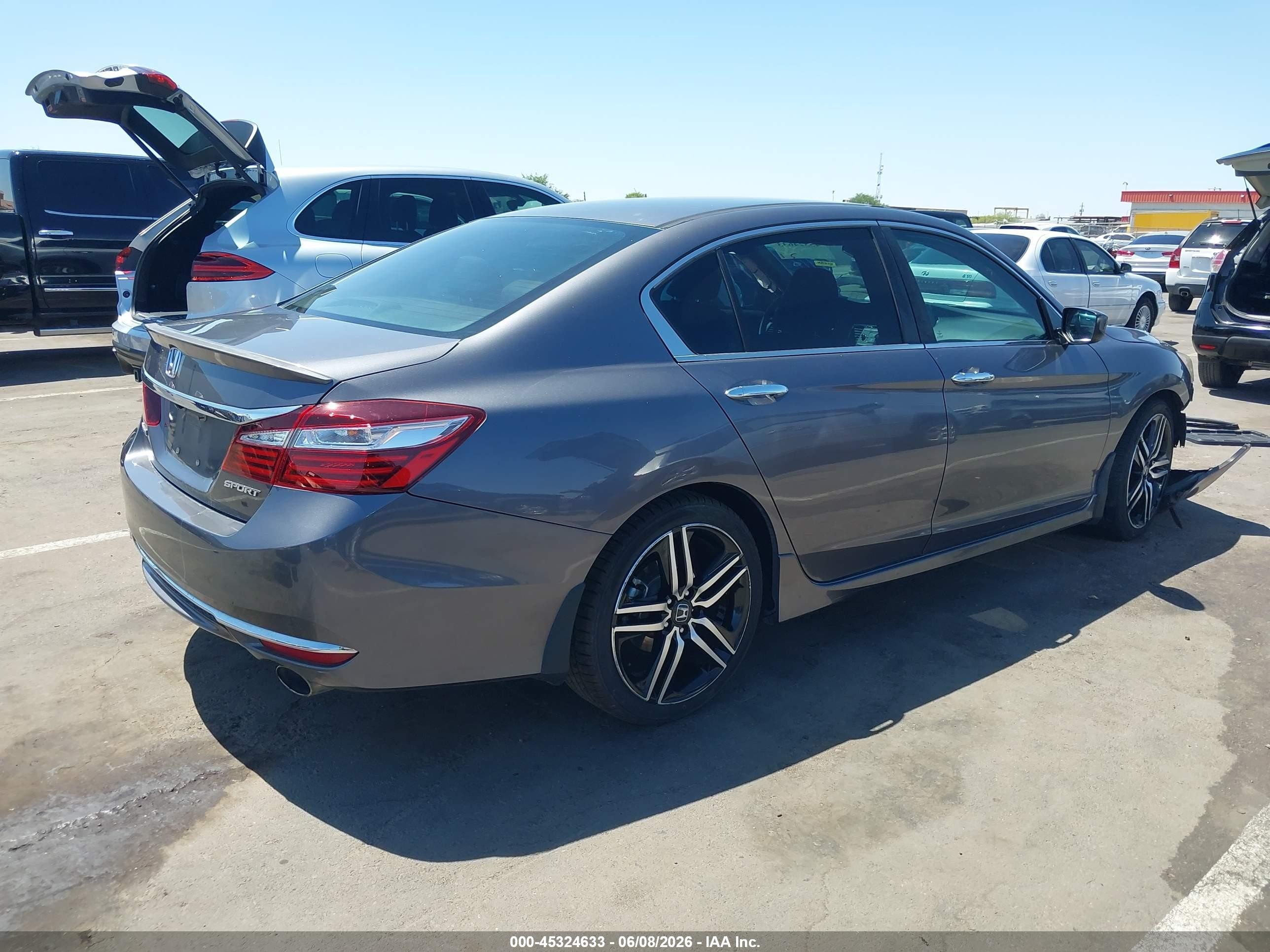 2017 Honda Accord Sport Gray vin: 1HGCR2F52HA271571
